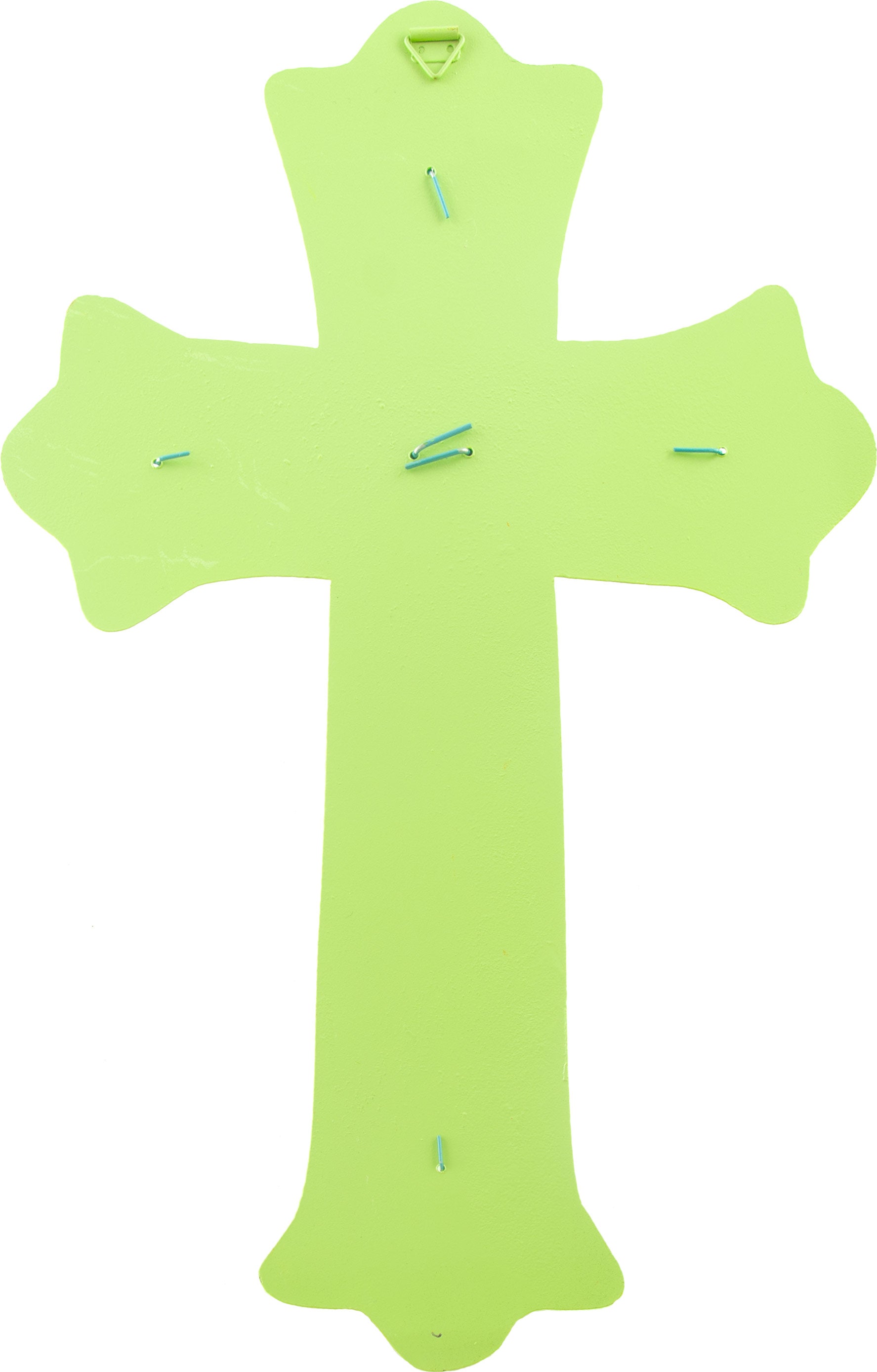 20" Metal Cross With Flower detail photo 4