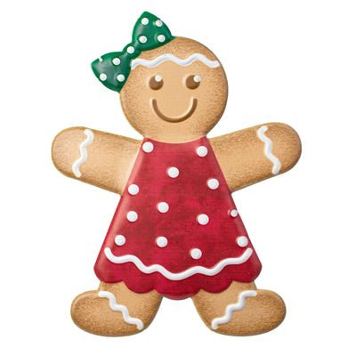 13" Metal Embossed Decoration: Gingerbread Girl Item Number: MD055524
