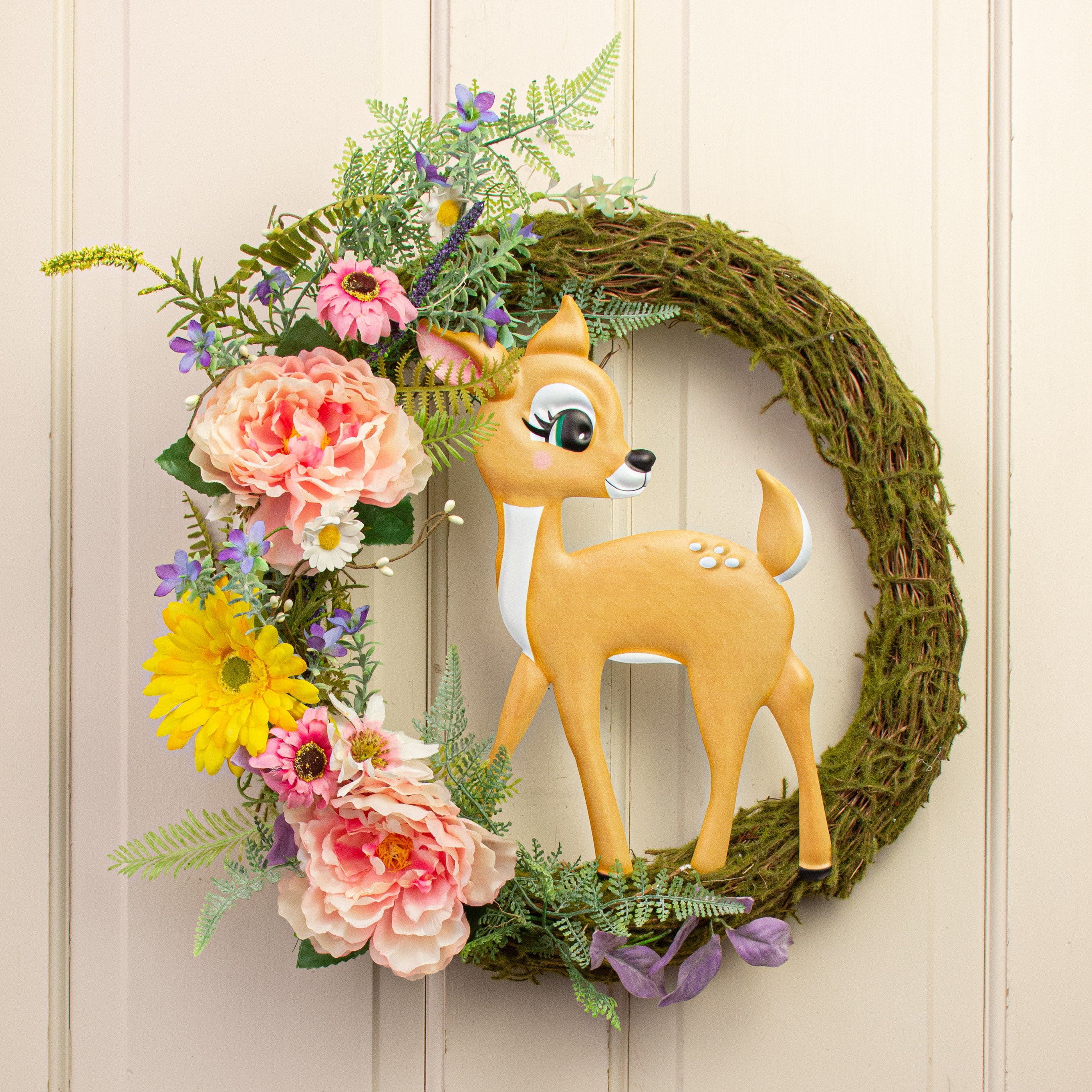 12" Metal Embossed Hanger: Baby Deer Lifestyle Photo
