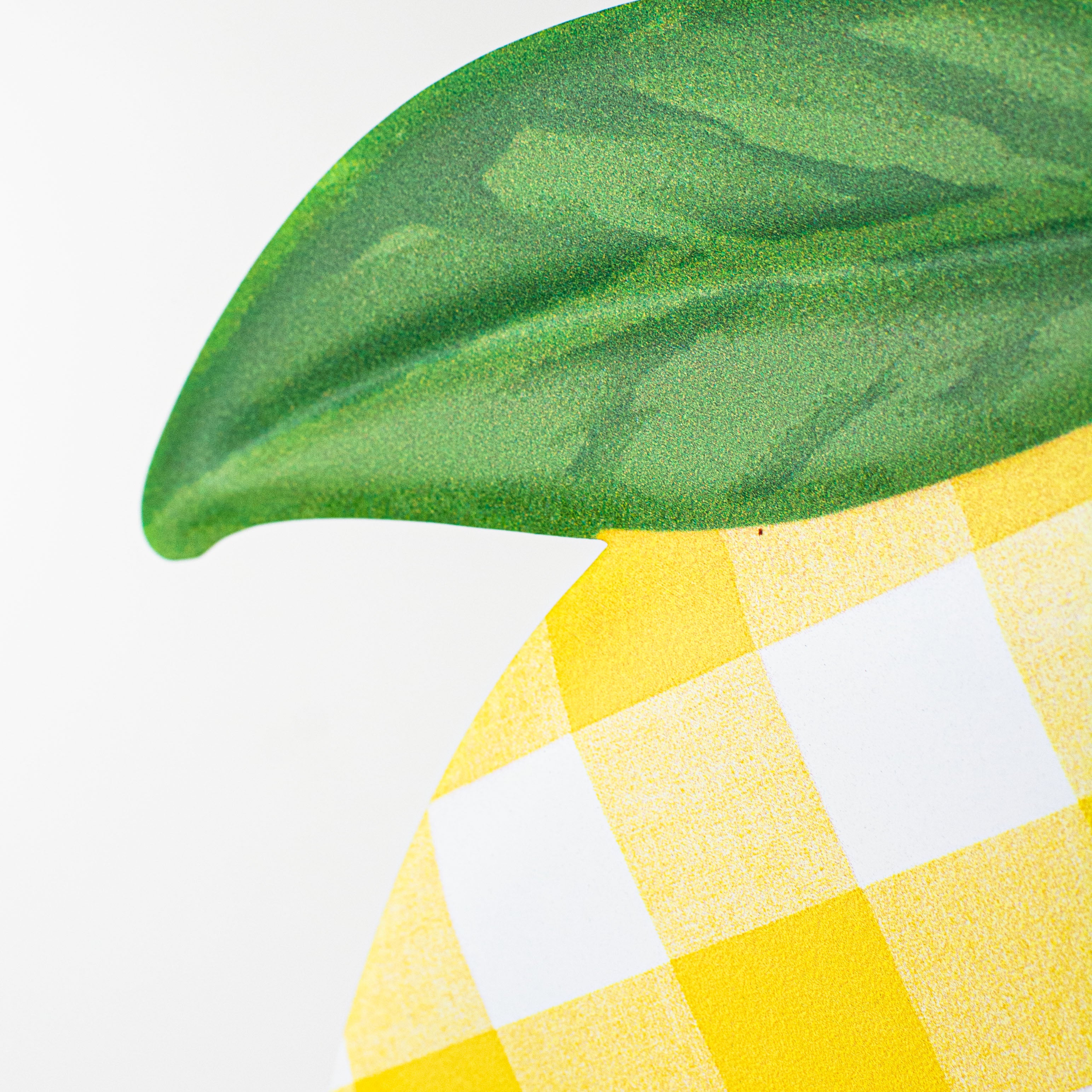 12" Metal Embossed Hanger: Check Lemon detail photo 3