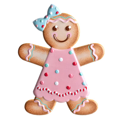 13" Metal Embossed Hanger: Gingerbread Girl Item Number: MD0742