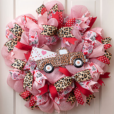 12" Metal Embossed Hanger: Leopard Truck Lifestyle Photo