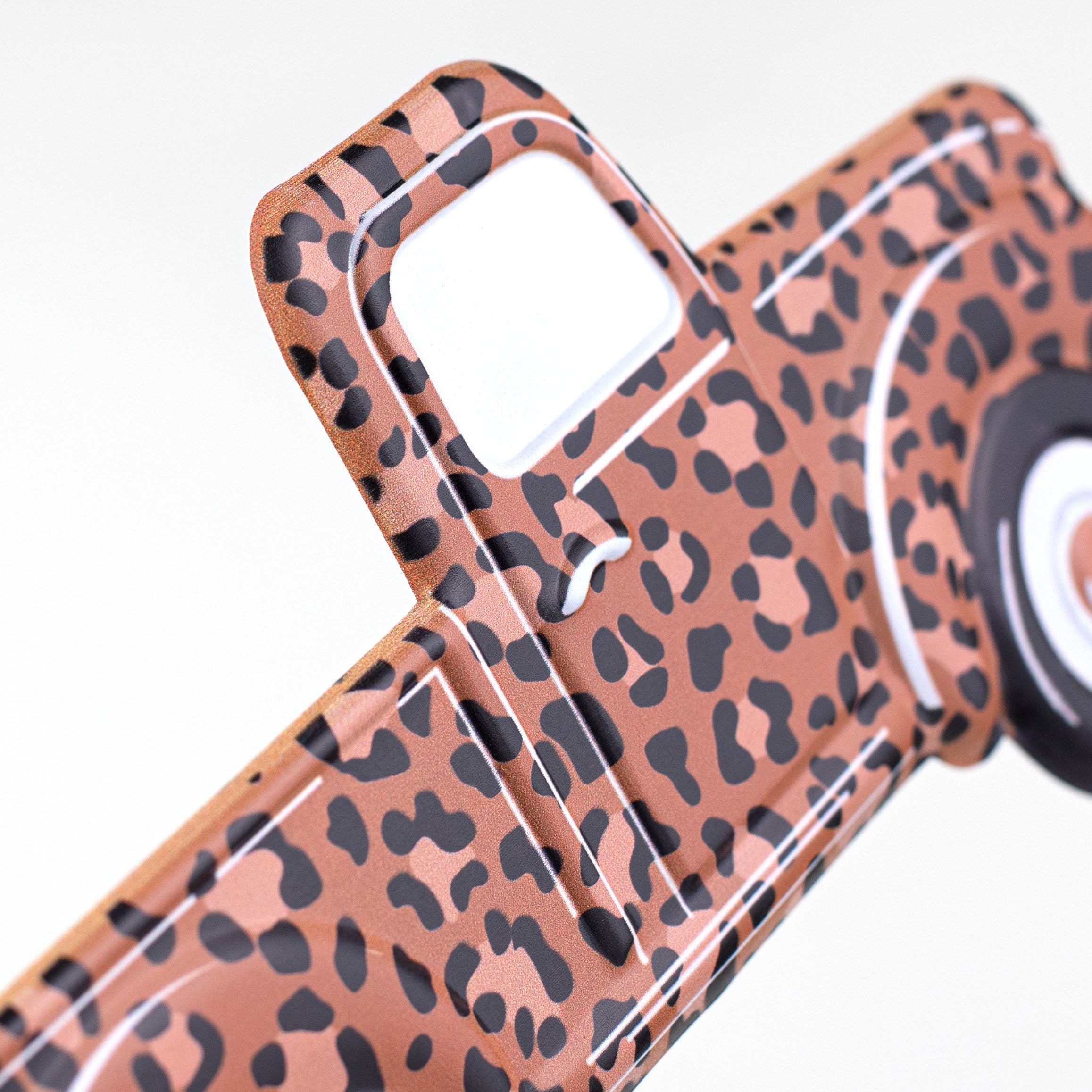 12" Metal Embossed Hanger: Leopard Truck detail photo 3