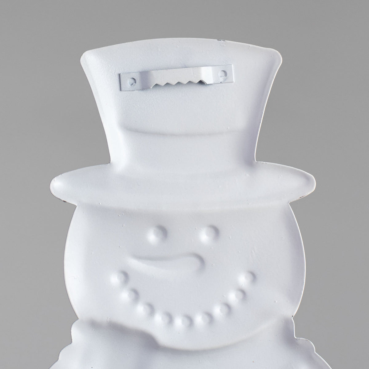 12" Metal Embossed Hanger: Pink Scarf Snowman detail photo 4