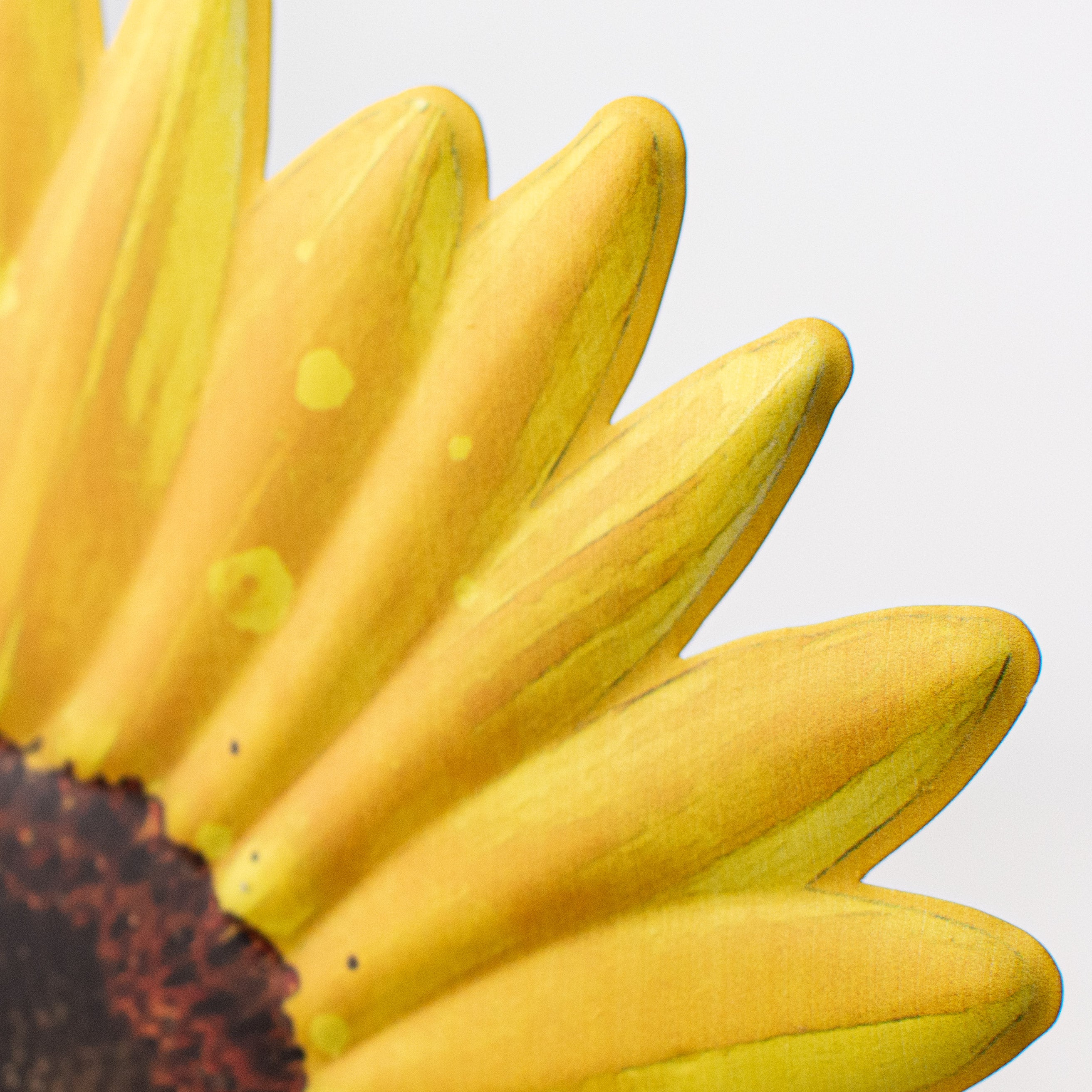 12" Metal Embossed Hanger: Sunflower detail photo 3