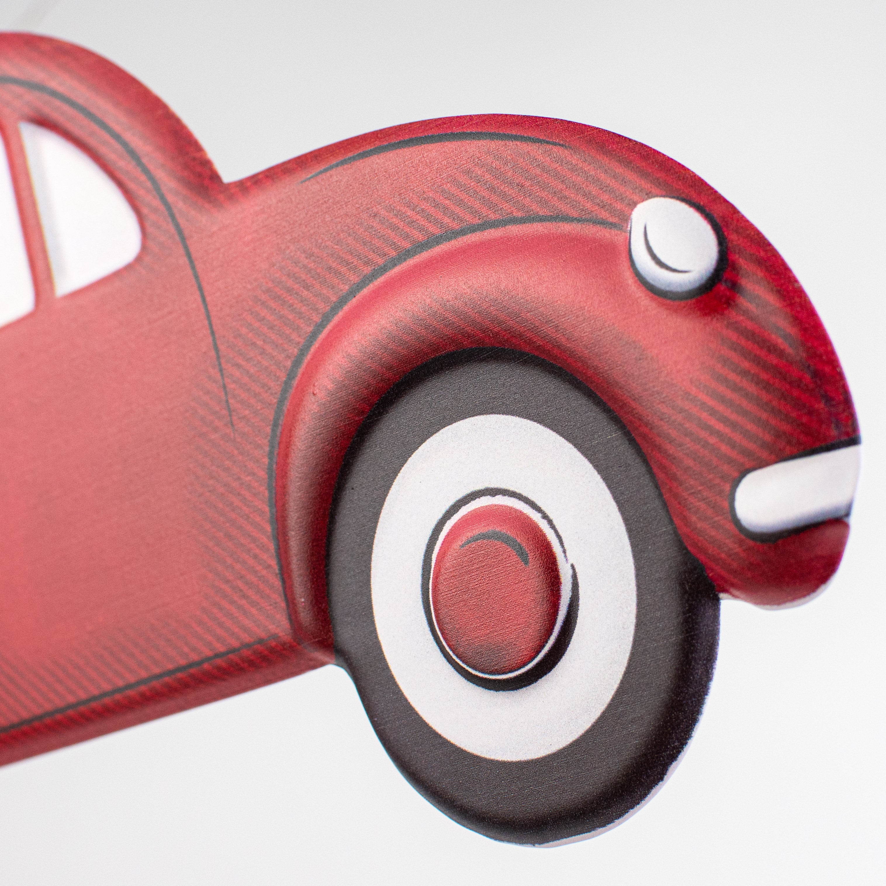 12" Metal Embossed Hanger: Vintage Bug detail photo 3
