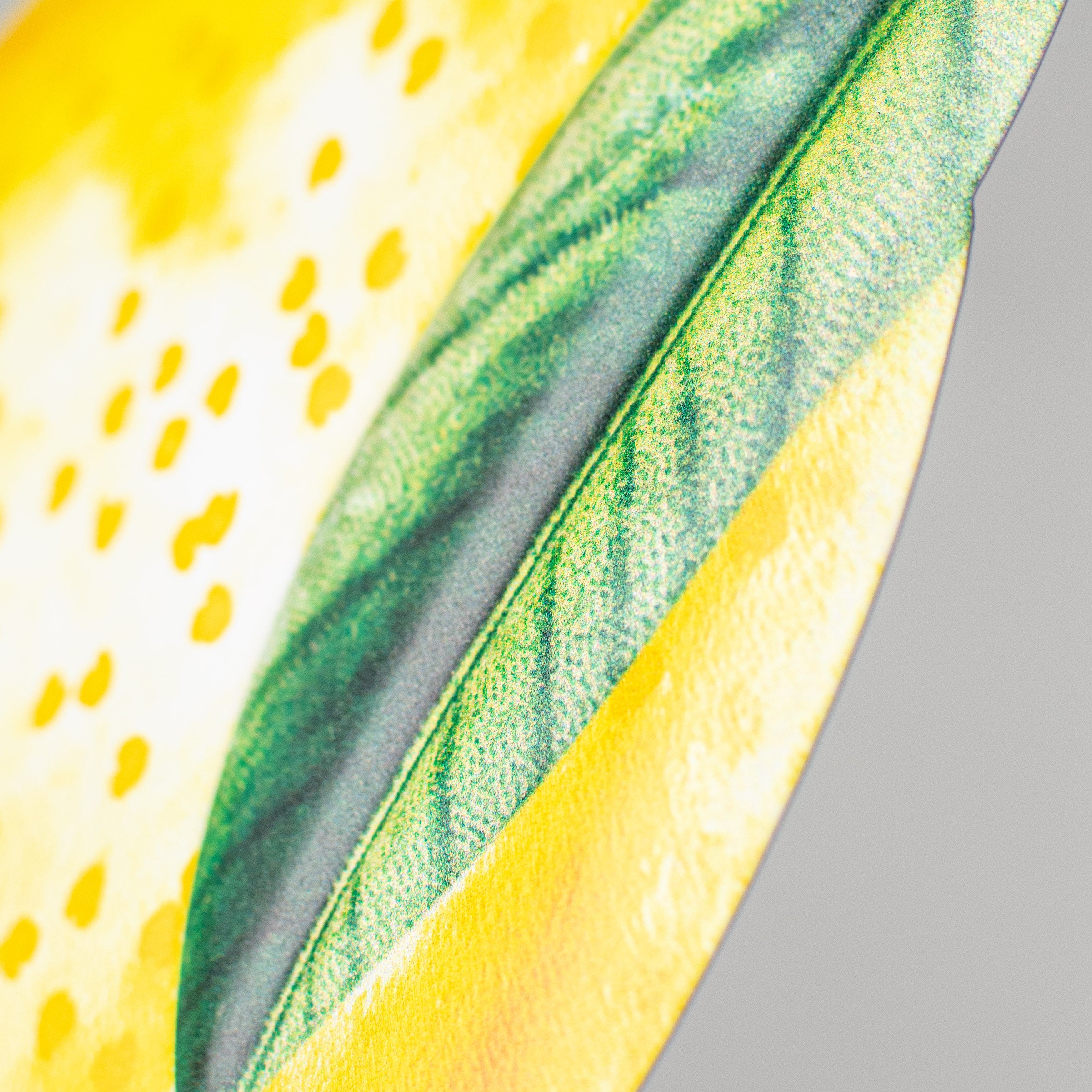 12" Metal Embossed Hanger: Watercolor Lemon detail photo 3