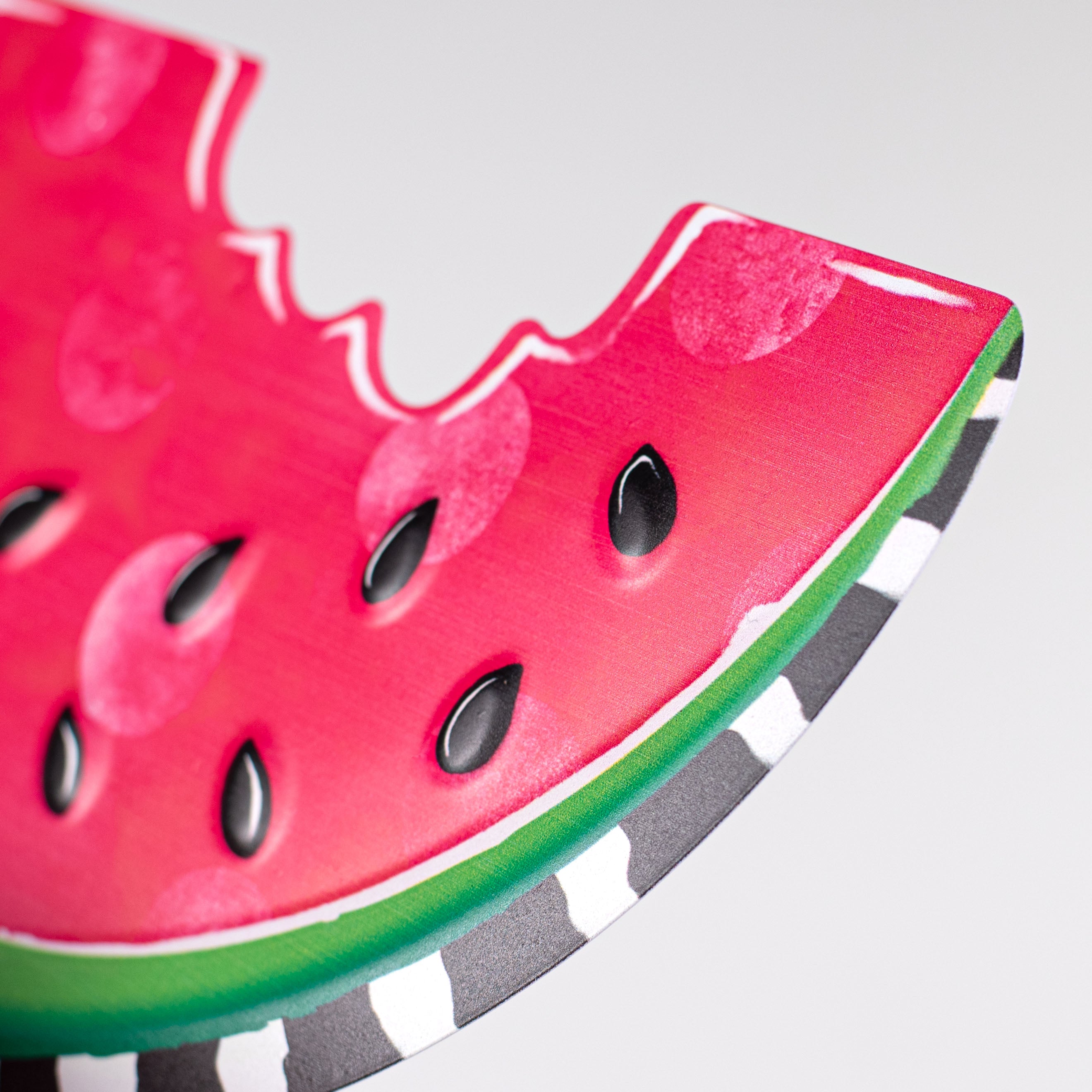12" Metal Embossed Hanger: Watermelon Slice detail photo 3