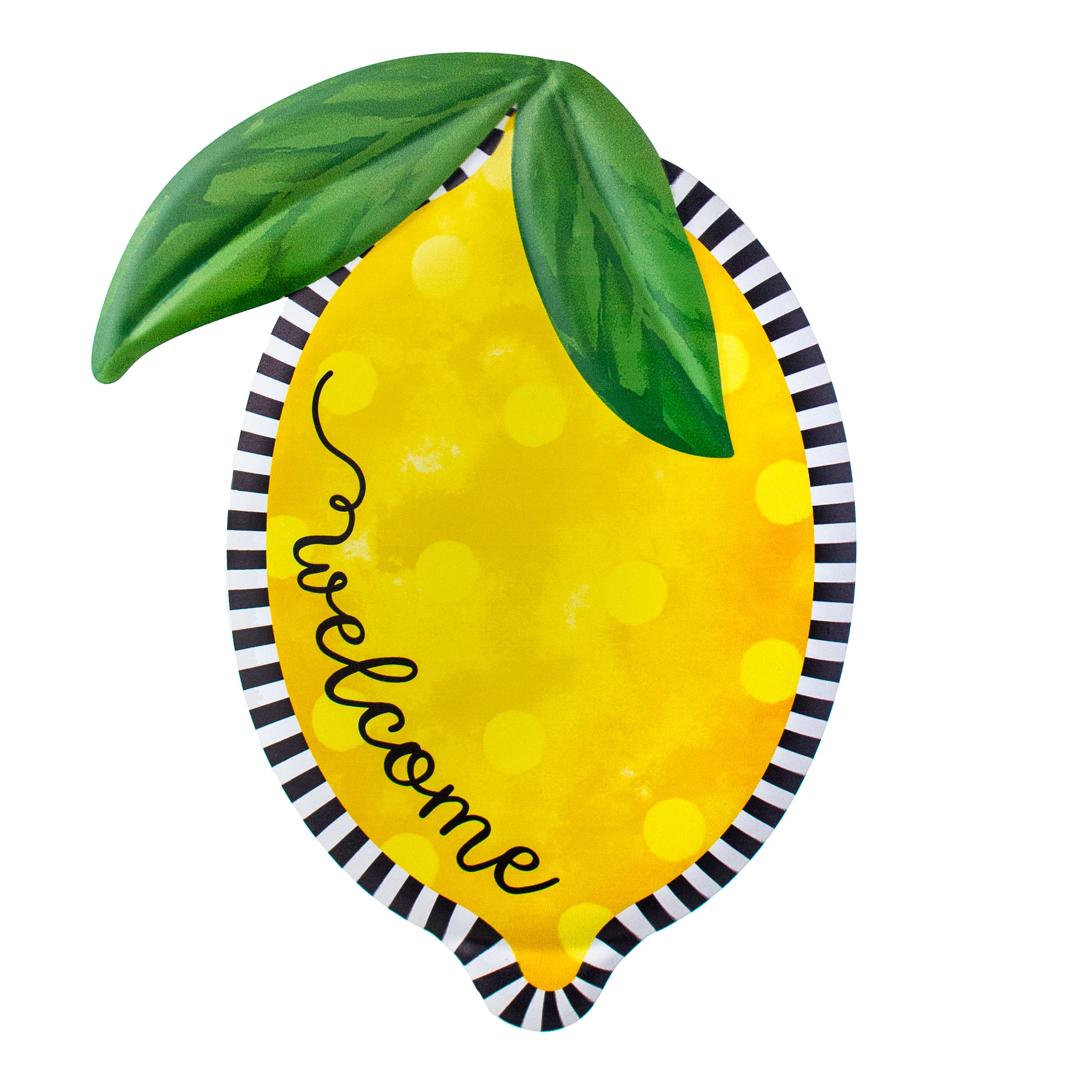 12" Metal Embossed Hanger: Welcome Lemon Item Number: MD072129