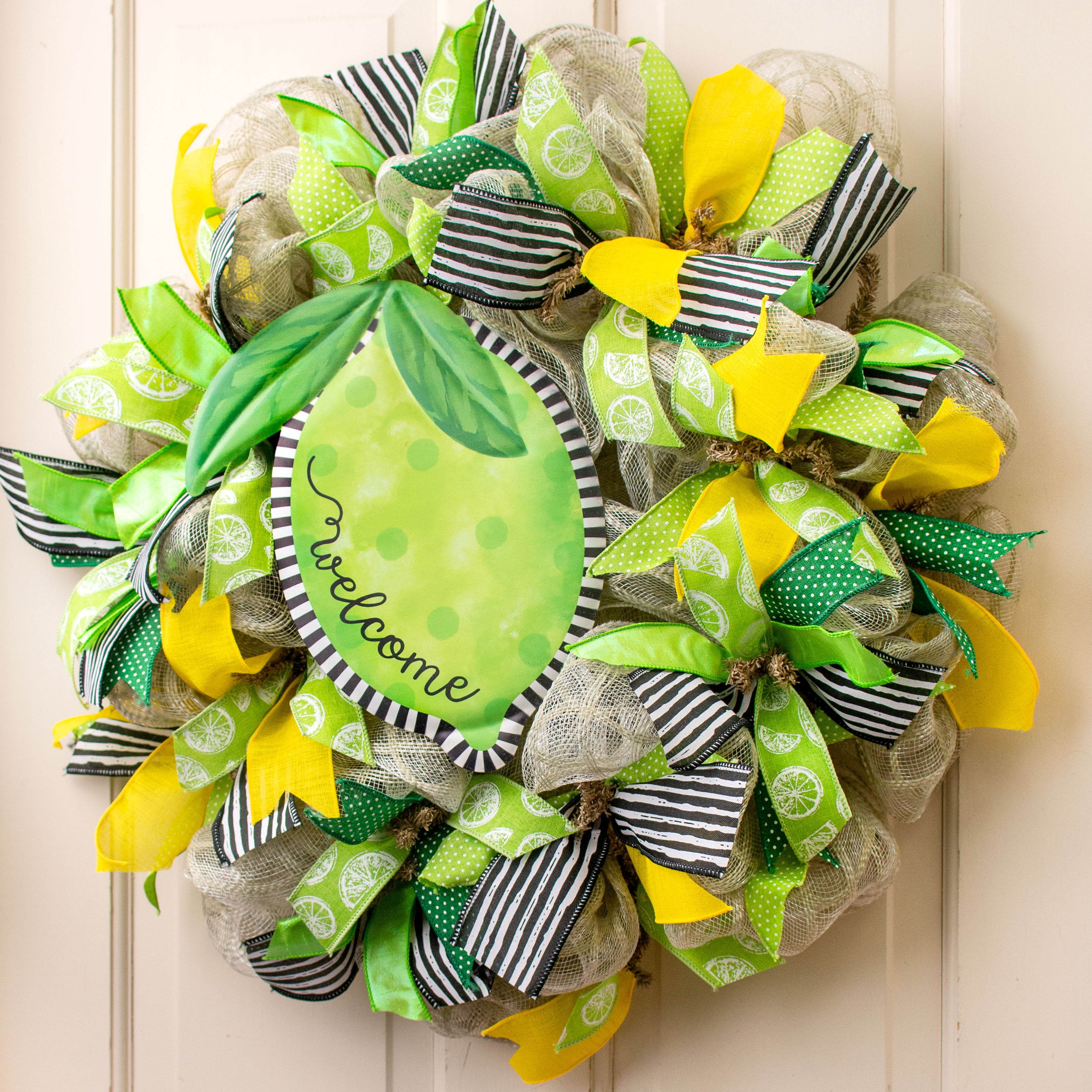 12" Metal Embossed Hanger: Welcome Lime Lifestyle Photo