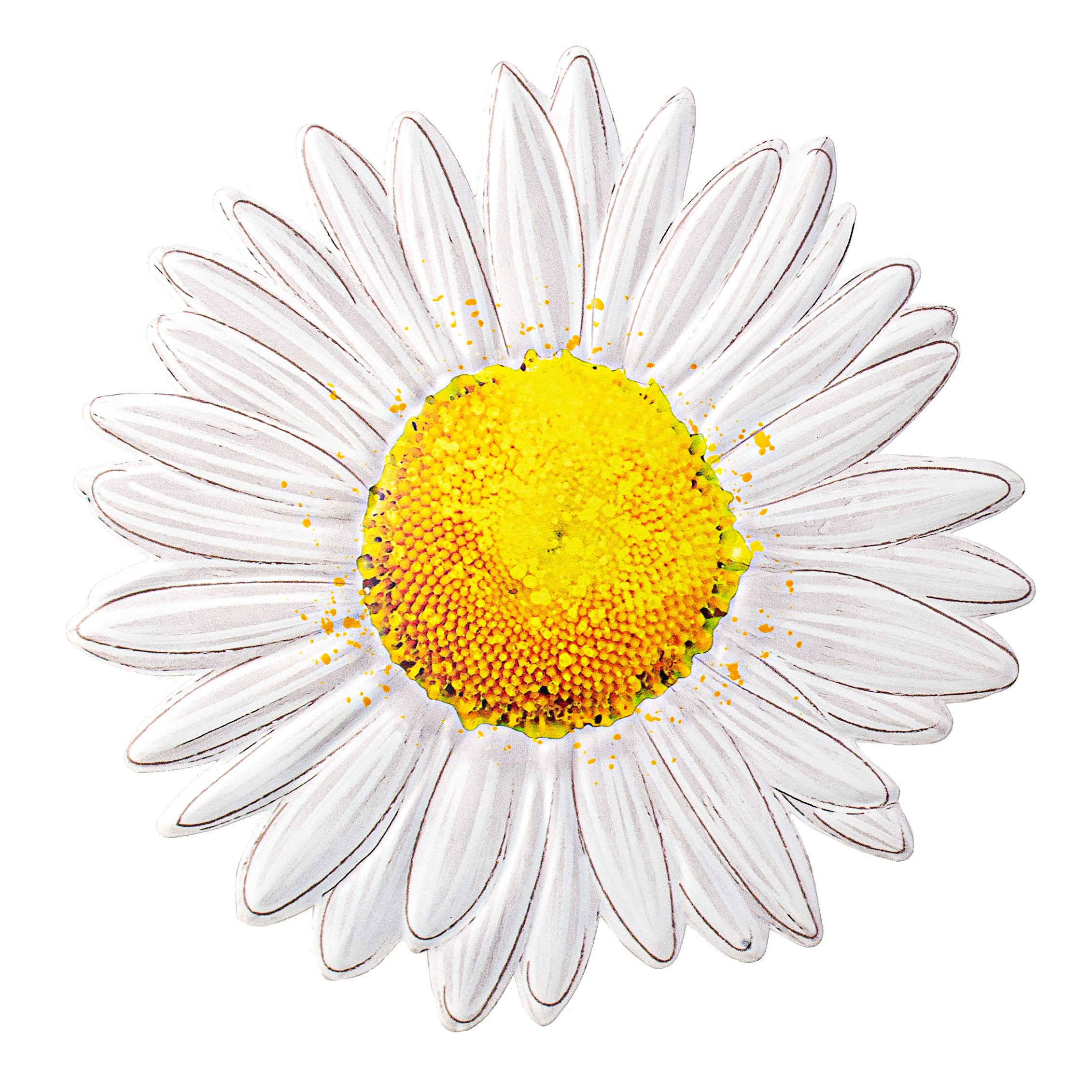 12" Metal Embossed Hanger: White Daisy Item Number: MD066027