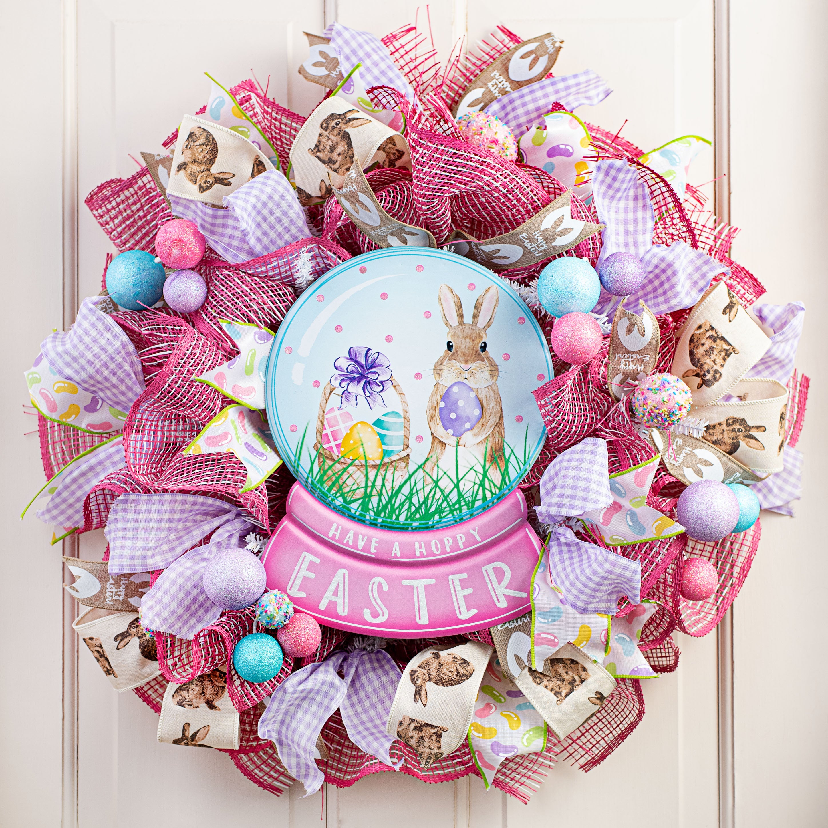 12" Metal Embossed Sign: Easter Snow Globe Lifestyle Photo