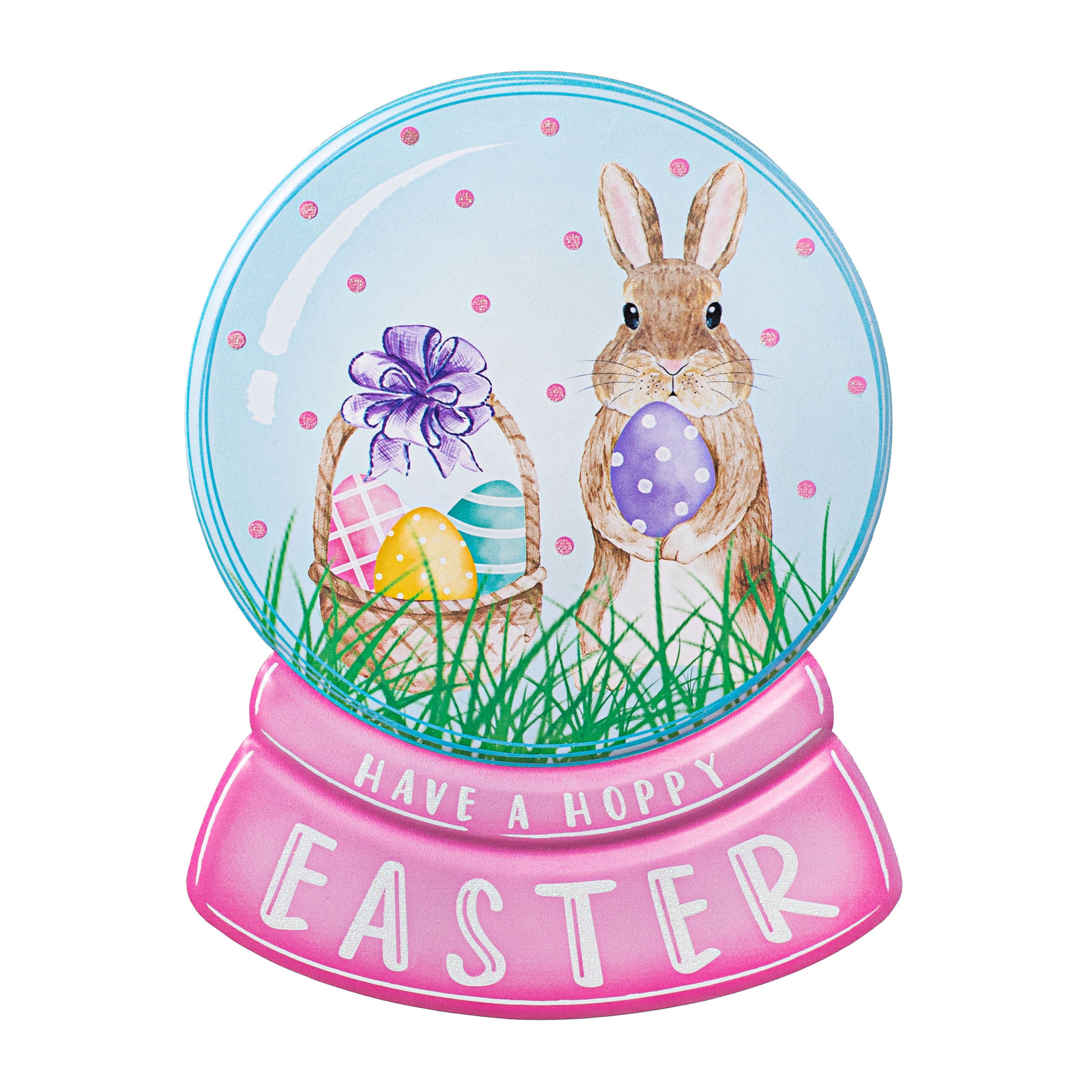 12" Metal Embossed Sign: Easter Snow Globe Item Number: MD0859