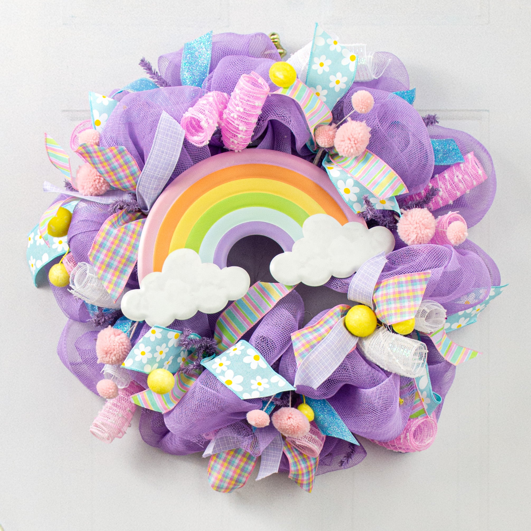 15" Metal Embossed Sign: Pastel Rainbow Lifestyle Photo