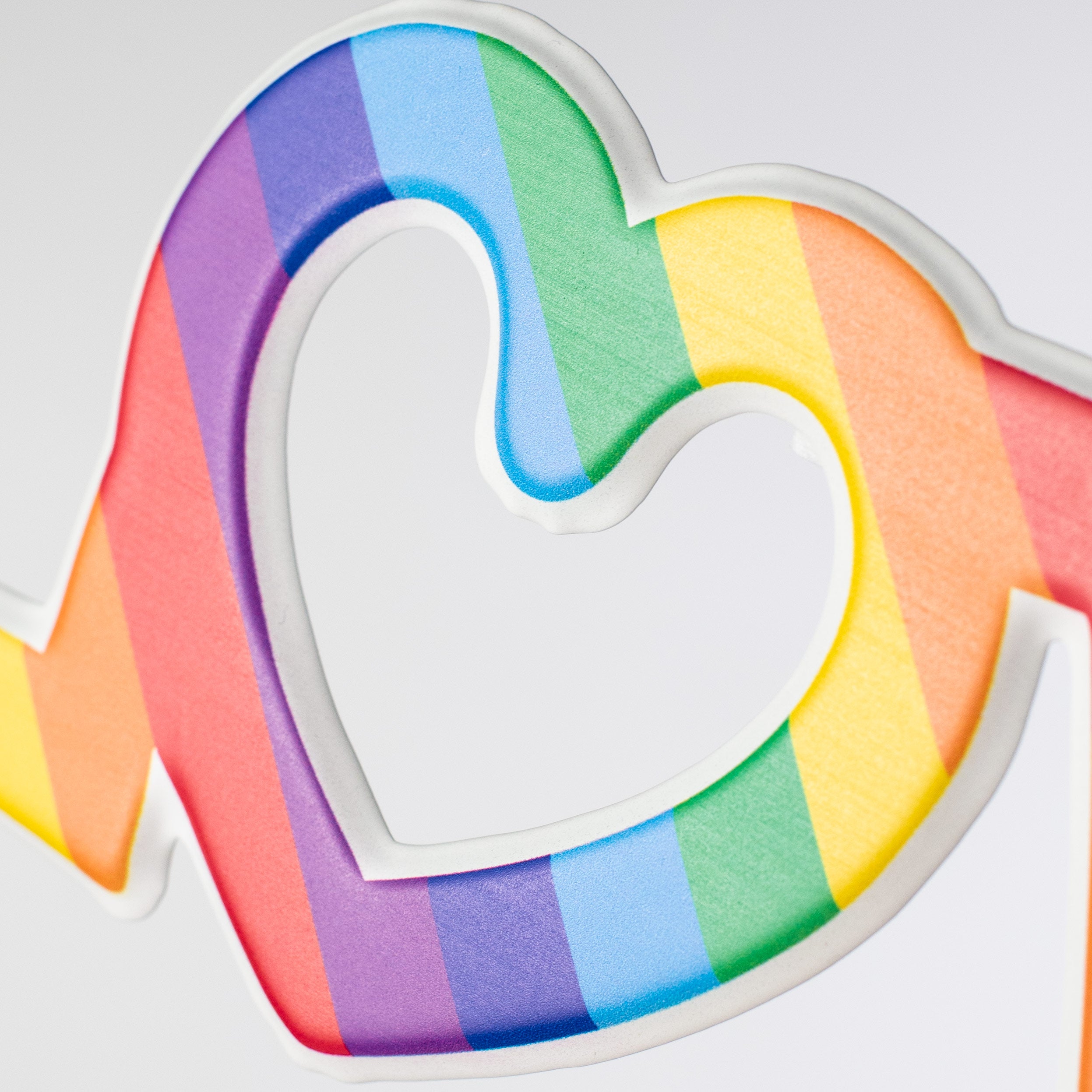 13" Metal Embossed Sign: Rainbow Love detail photo 3