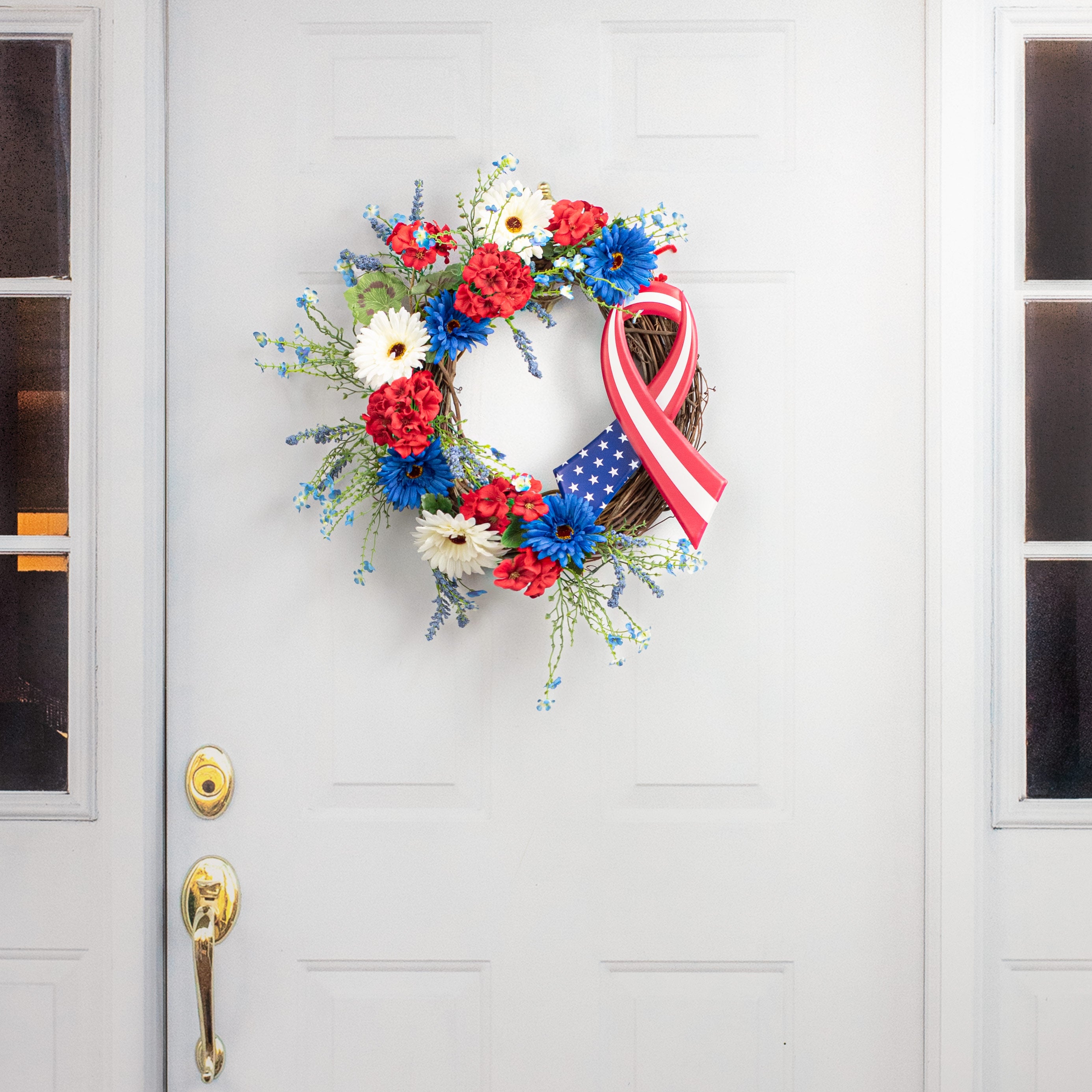 12" Metal Embossed Sign: RWB Support Ribbon detail photo 5