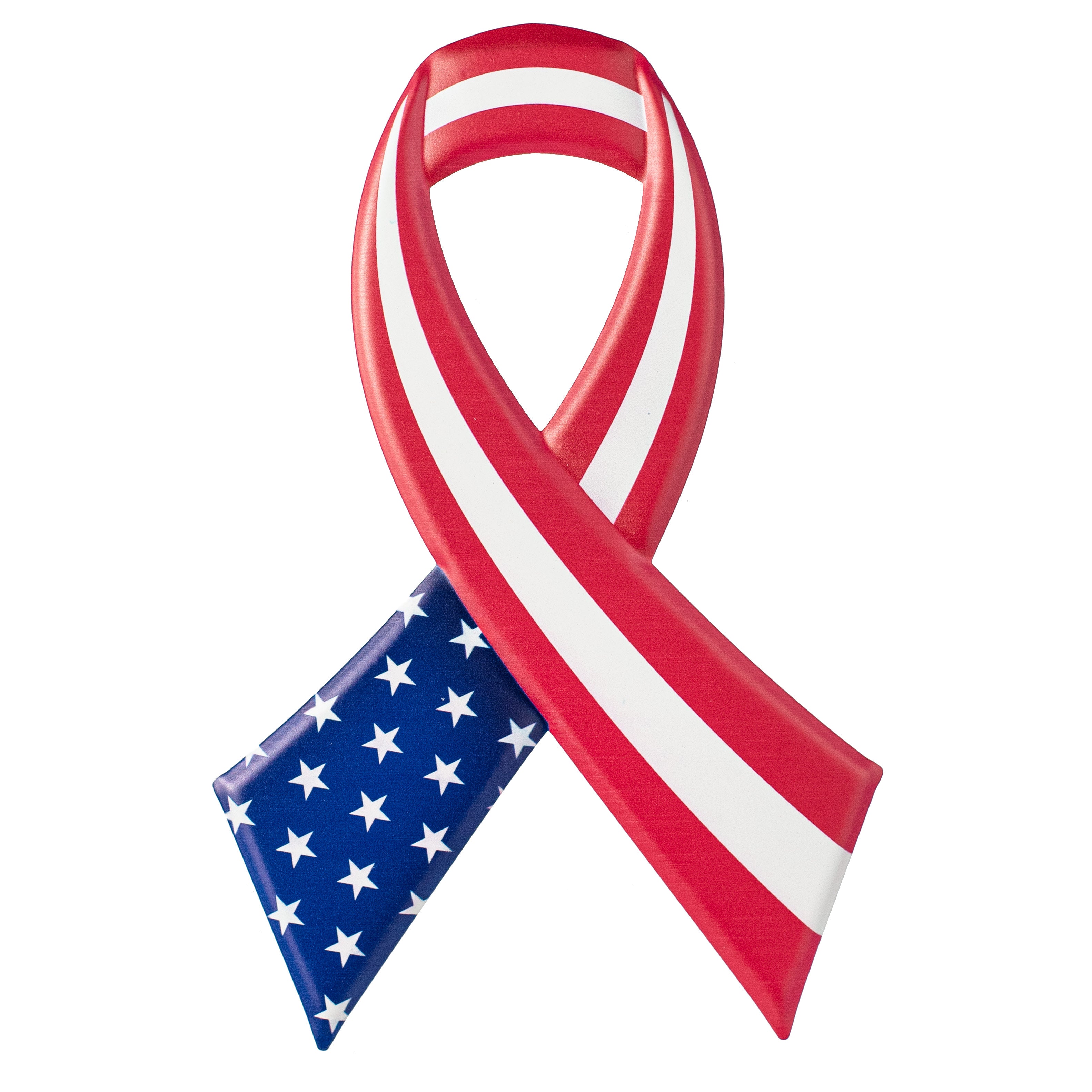 12" Metal Embossed Sign: RWB Support Ribbon Item Number: MD1191