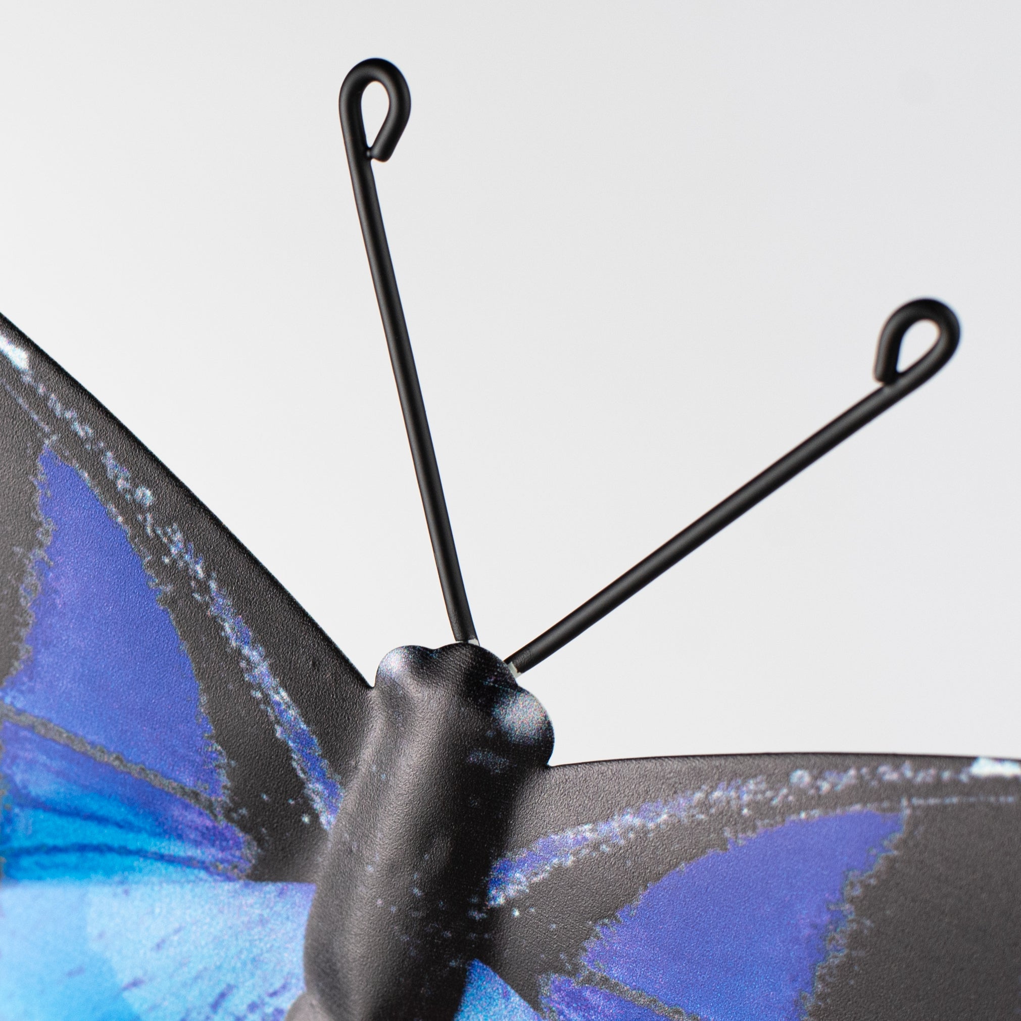 13" Metal Embossed Swallowtail Butterfly Sign: Blue, Pink & Purple detail photo 3