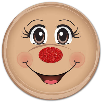 12" Metal Face Sign: Reindeer Item Number: MD0353