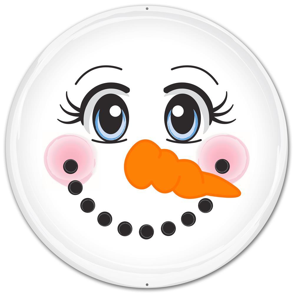 12" Metal Face Sign: Snowman Item Number: MD0329