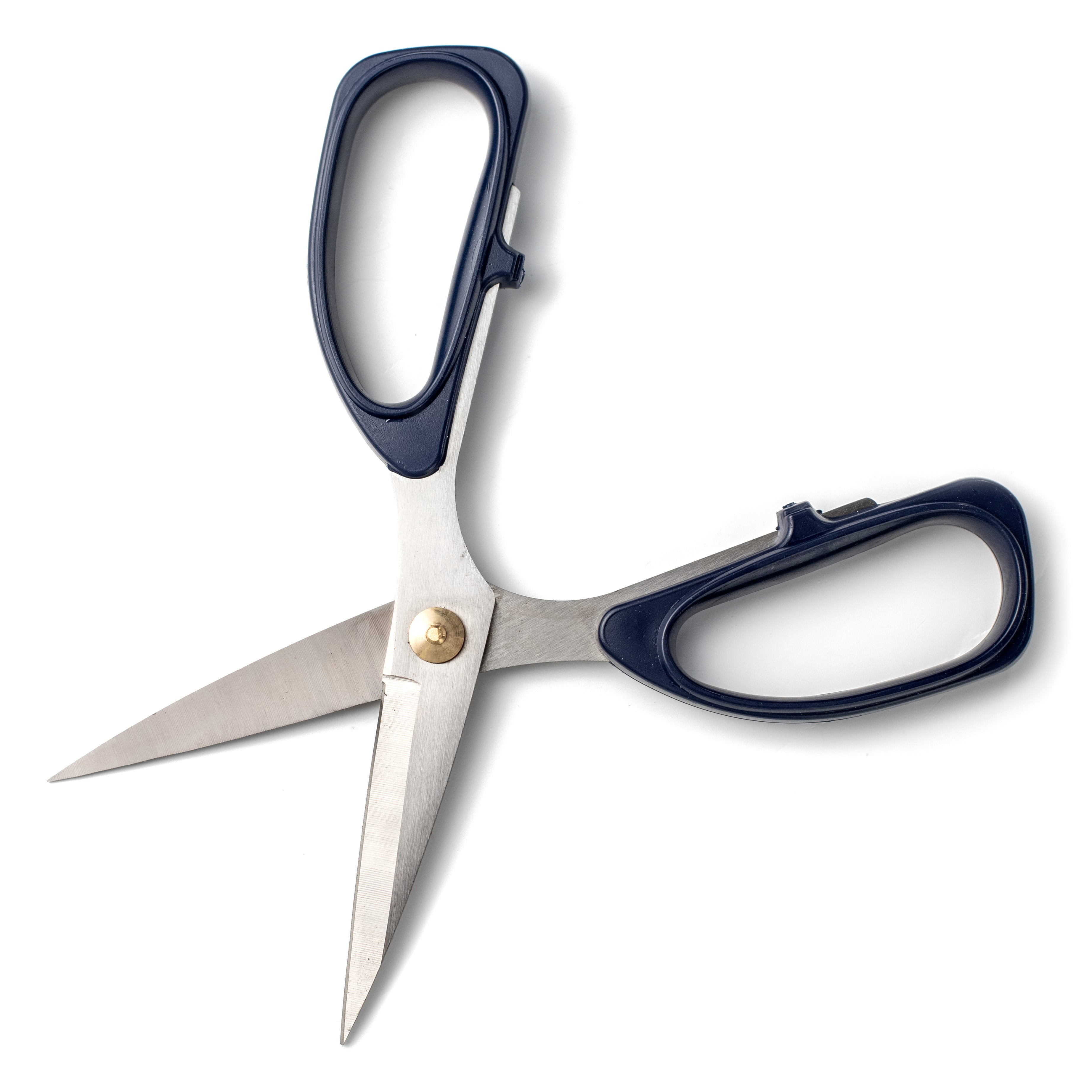 7.25" Metal Scissors: Dark Blue Handle Lifestyle Photo