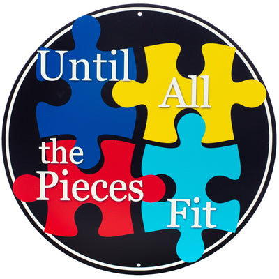 12" Metal Sign: Autism Awareness Puzzle Pieces Item Number: MD0449