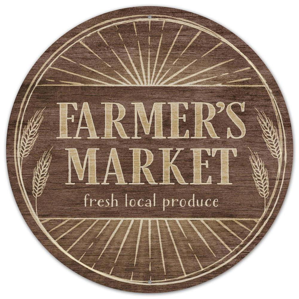 12" Metal Sign: Farmer's Market Item Number: MD0992