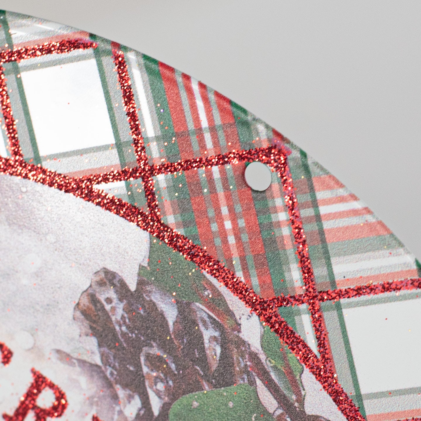 8" Metal Sign: Glitter Merry Christmas Cardinal detail photo 3