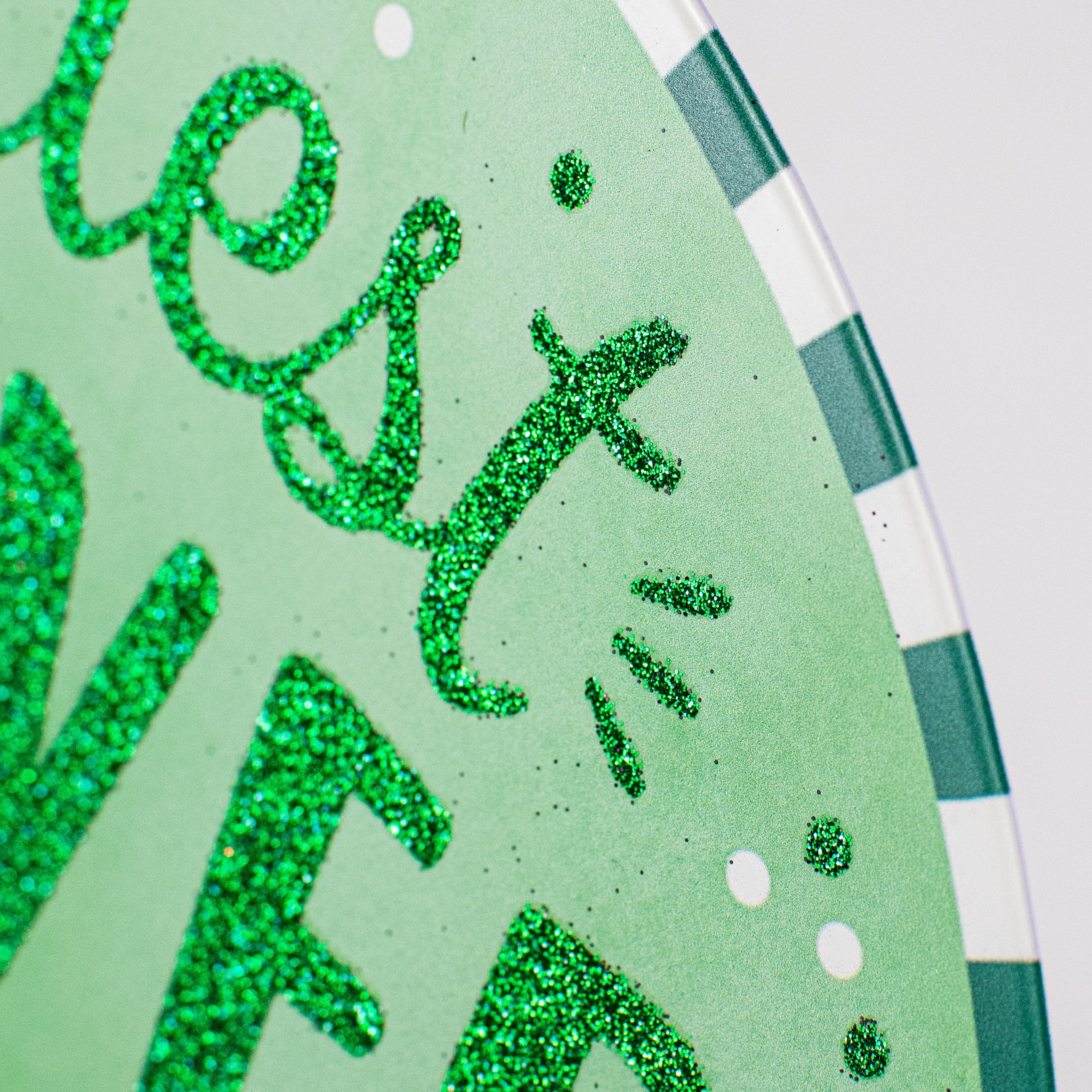12" Metal Sign: Glittered Cutest Clover in the Patch detail photo 3