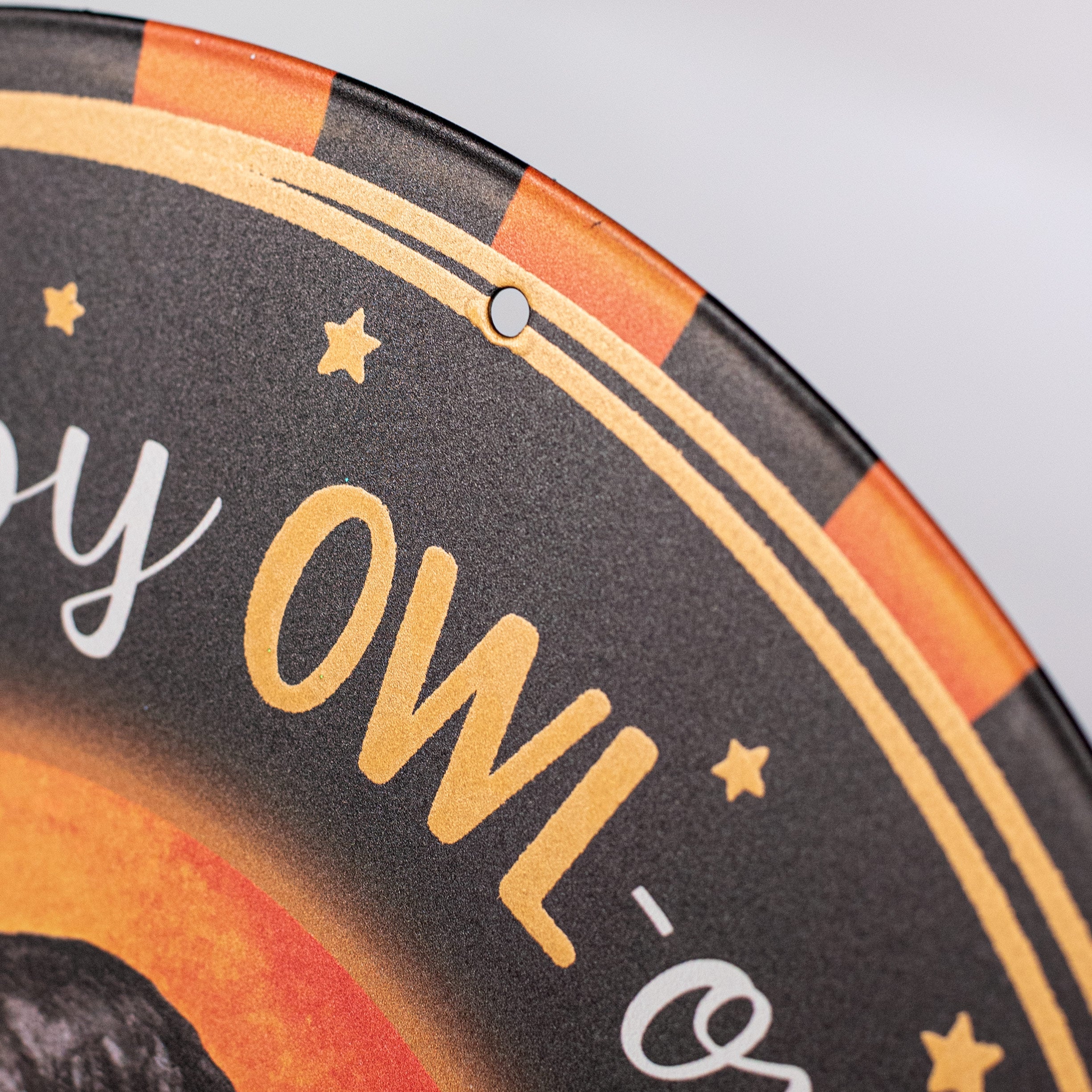 12" Metal Sign: Happy OWL-oween detail photo 3