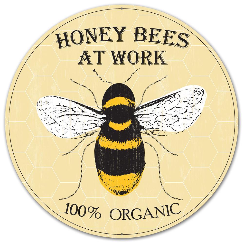 12" Metal Sign: Honey Bee Item Number: MD0459