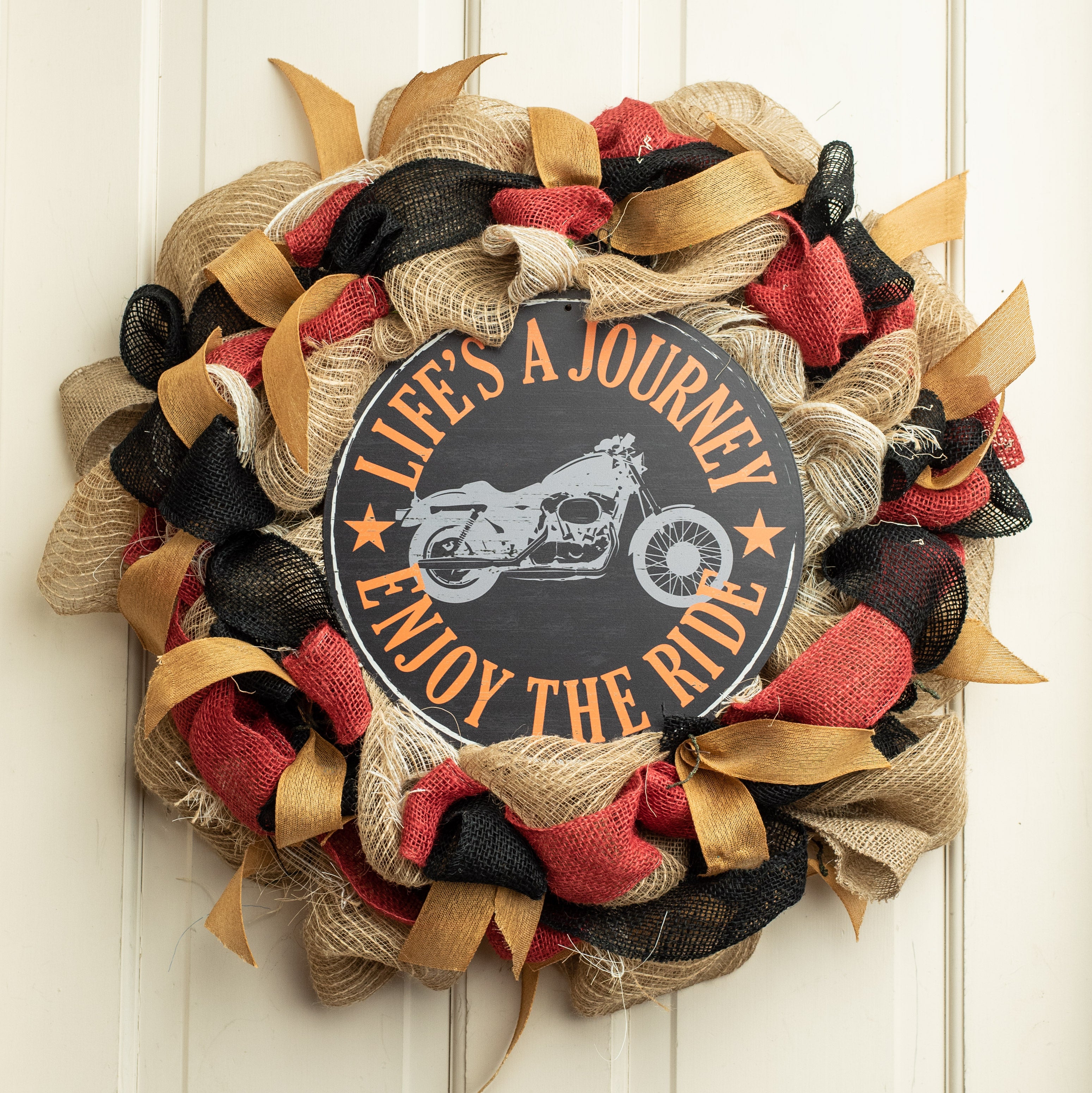 12" Metal Sign: Motorcycle Ride Lifestyle Photo