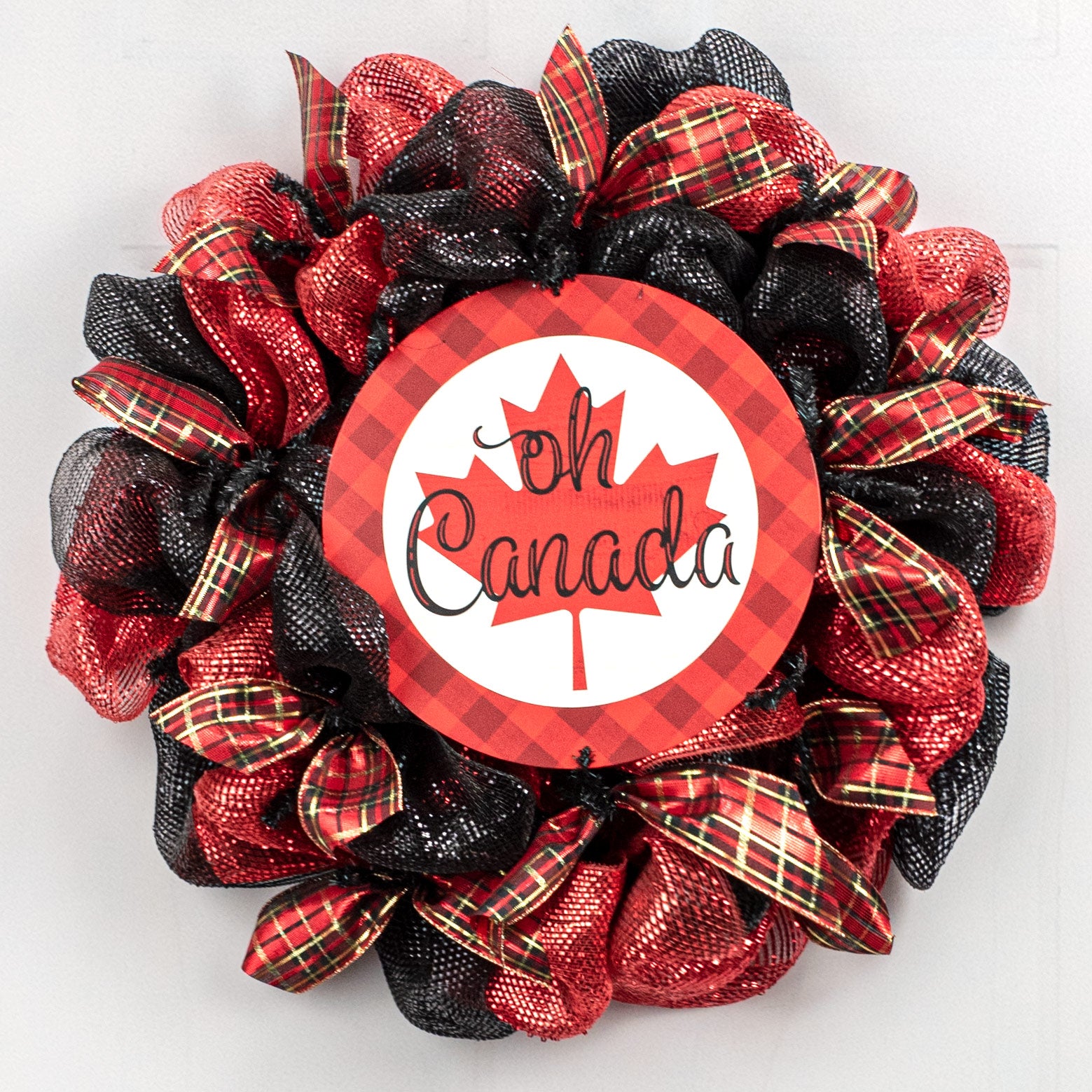 12" Metal Sign: Oh Canada Maple Leaf Lifestyle Photo