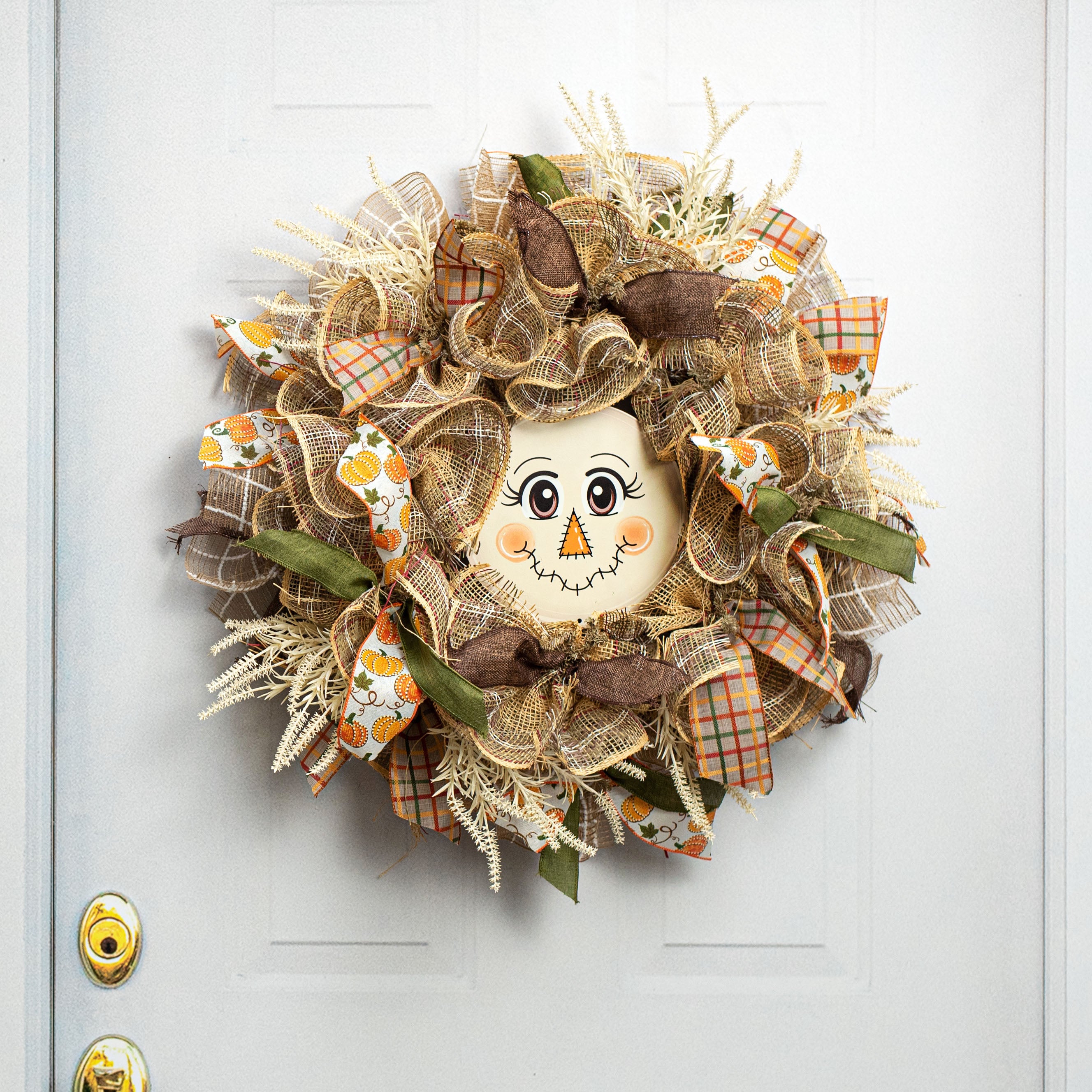 8" Metal Sign: Scarecrow Face Lifestyle Photo