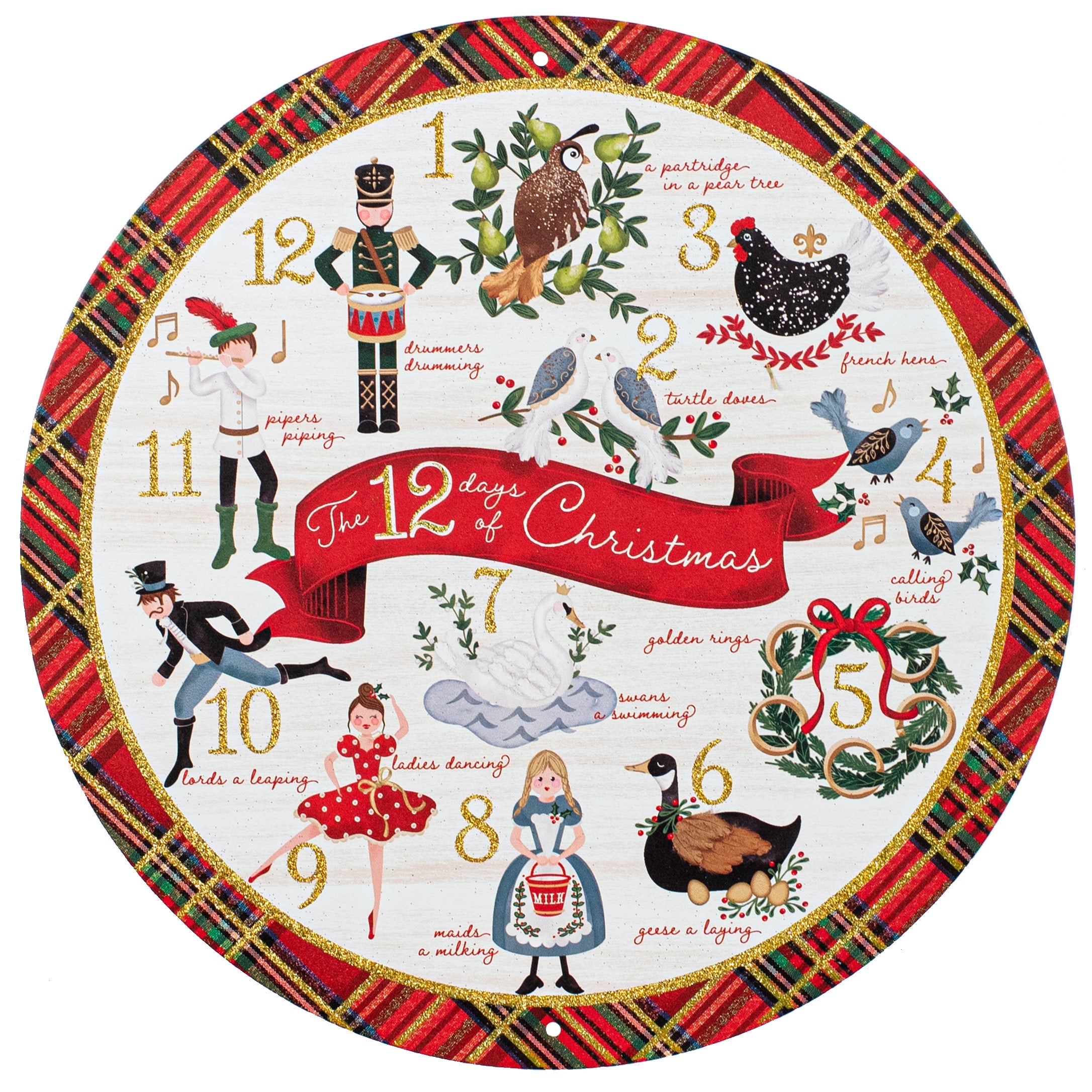 12" Metal Sign: Twelve Days of Christmas Item Number: MD1233
