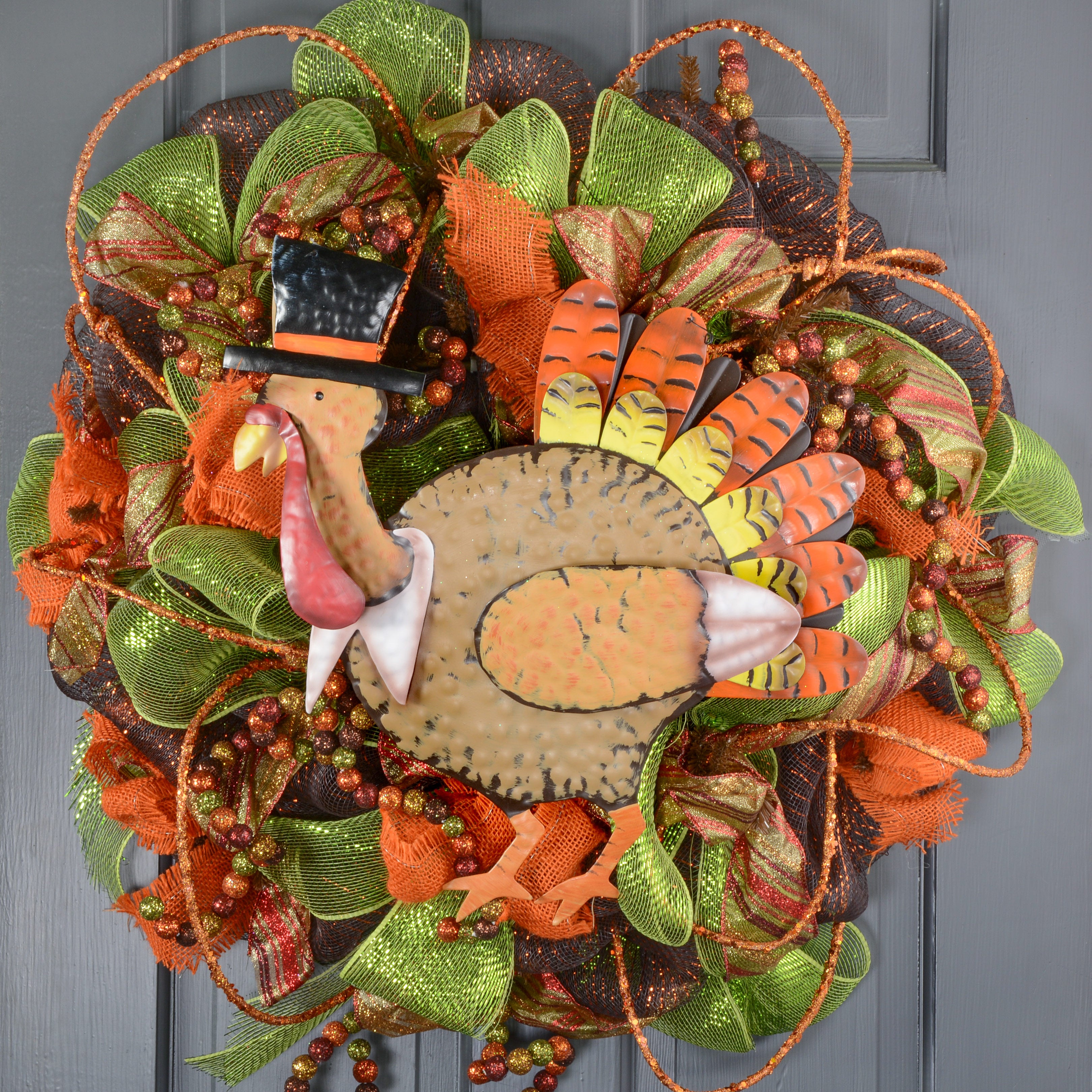 16" Metal Turkey Hanging Decoration Lifestyle Photo