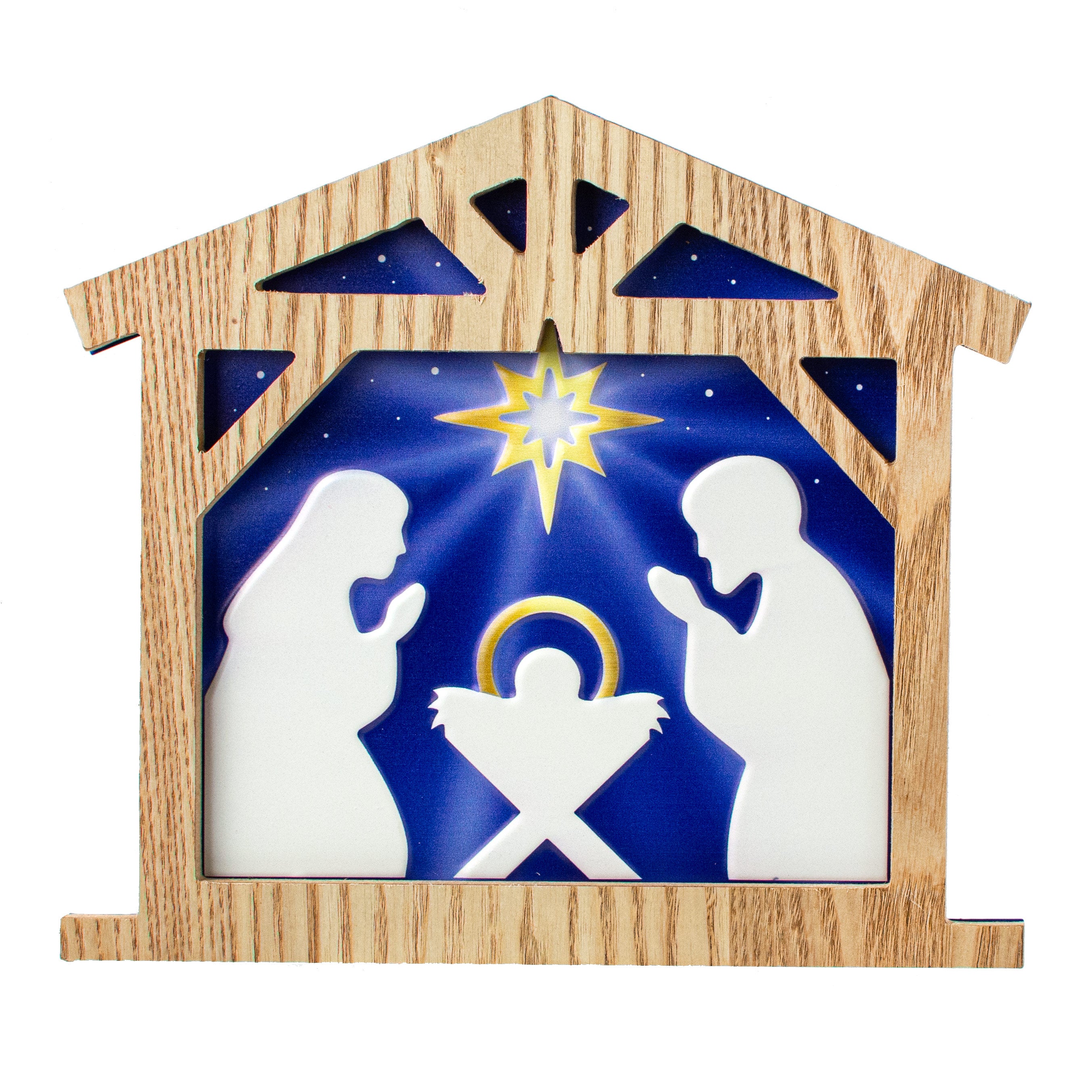 10" Metal & Wood Nativity Sign: Navy Item Number: MD133077
