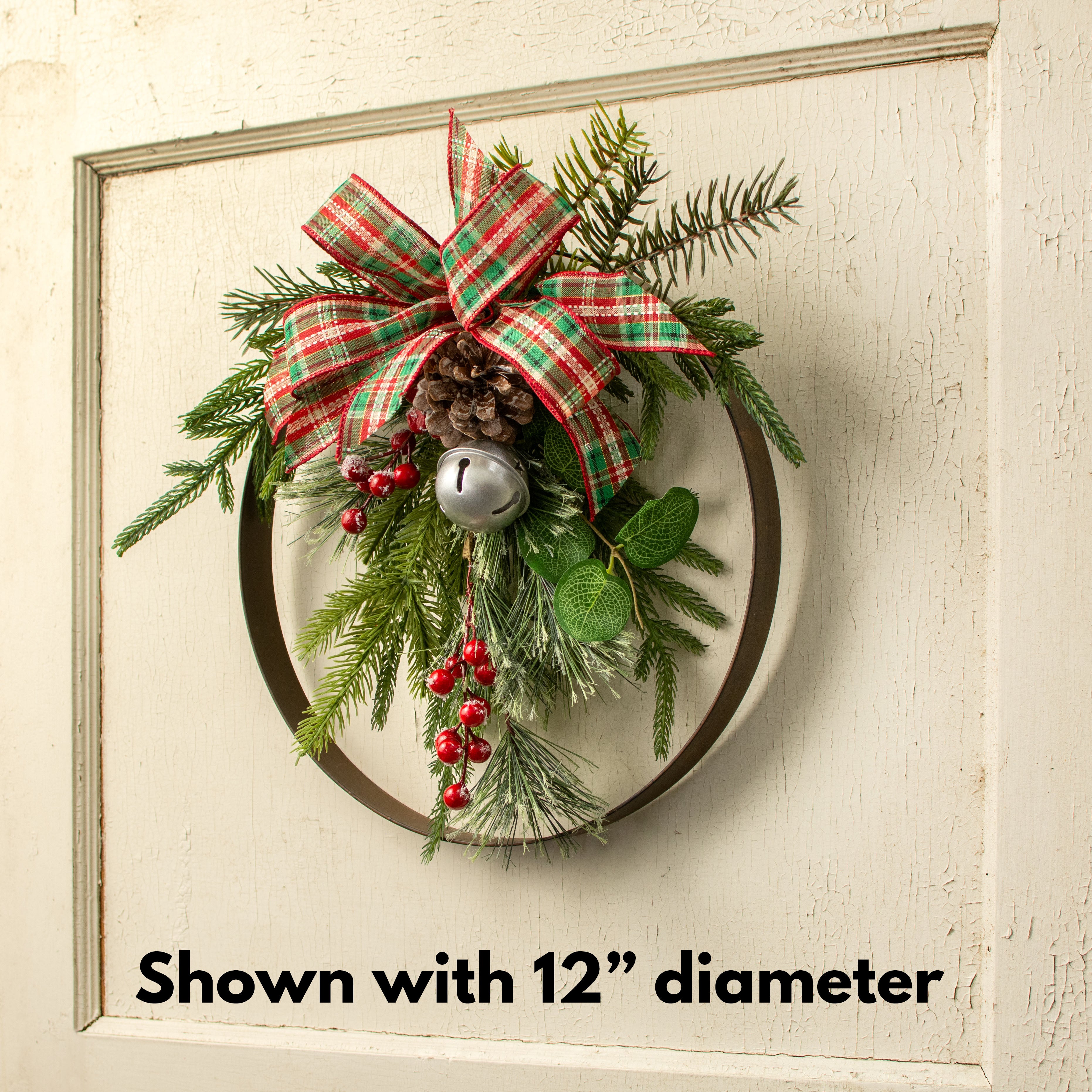 9.75-12" Metal Wreath Ring: Antique Rust (Set of 3) Lifestyle Photo