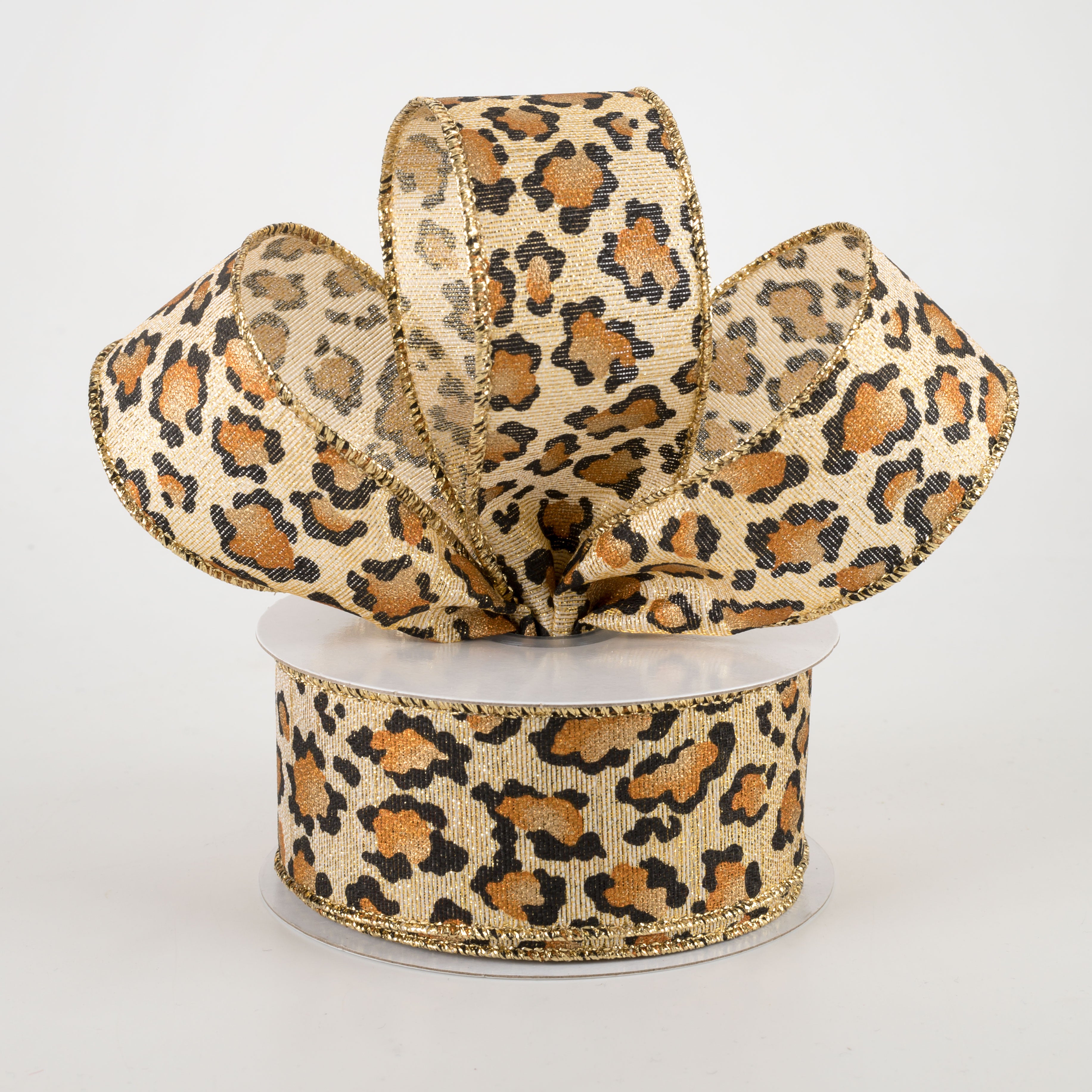 1.5" Metallic Animal Print Ribbon: Gold (10 Yards) Lifestyle Photo