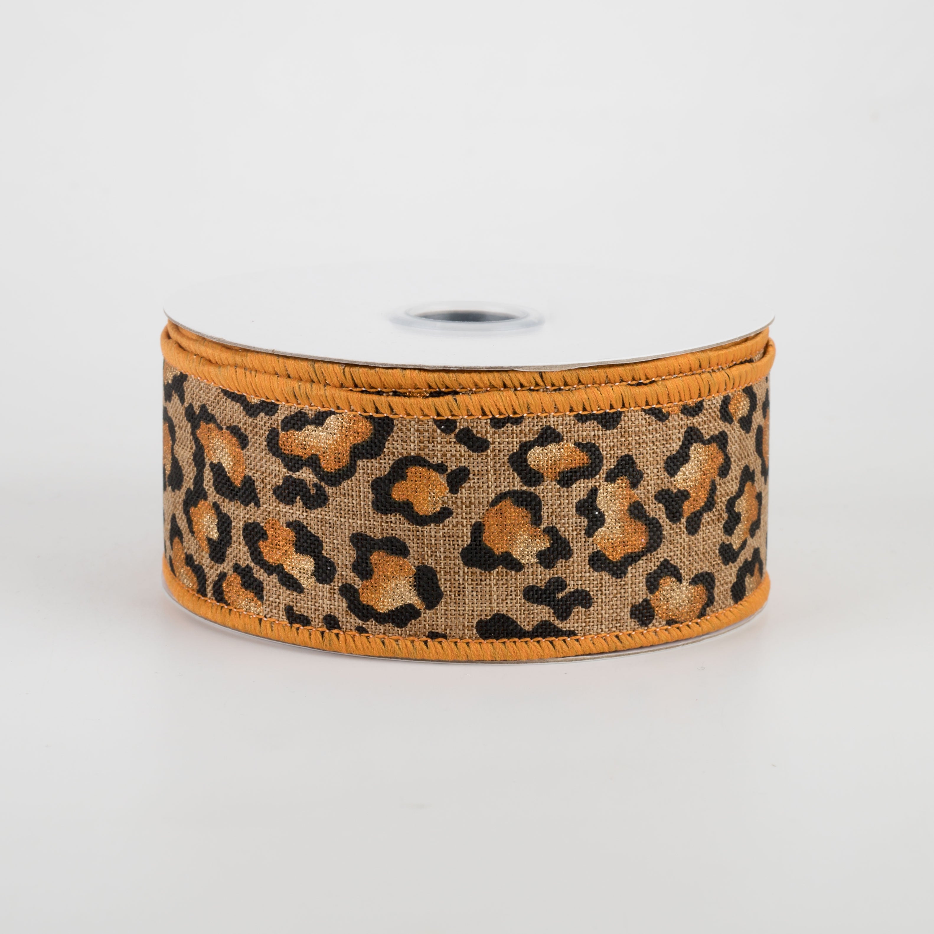 1.5" Metallic Animal Print Ribbon: Tan (10 Yards)