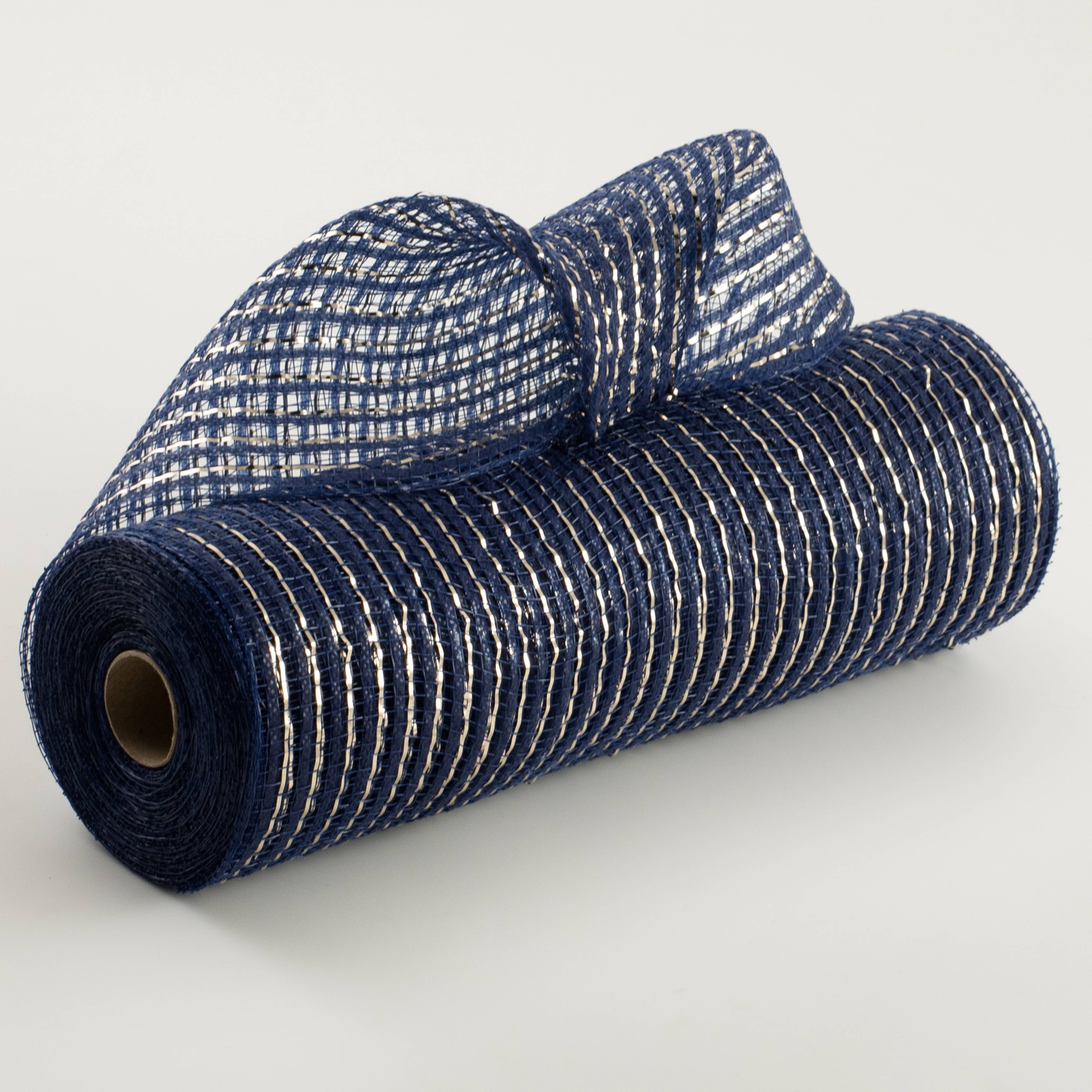 10" Metallic Breeze Mesh: Champagne & Navy Blue Item Number: XB240810-27