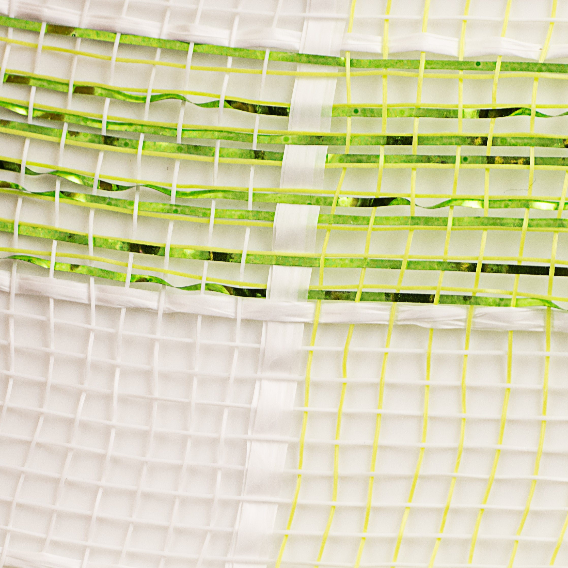 10" Metallic Check Mesh: Apple Green & White (10 Yards) detail photo 3