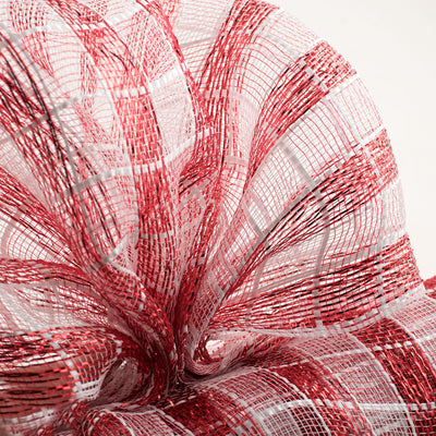 21" Metallic Check Mesh: Red & White (10 Yards) Lifestyle Photo