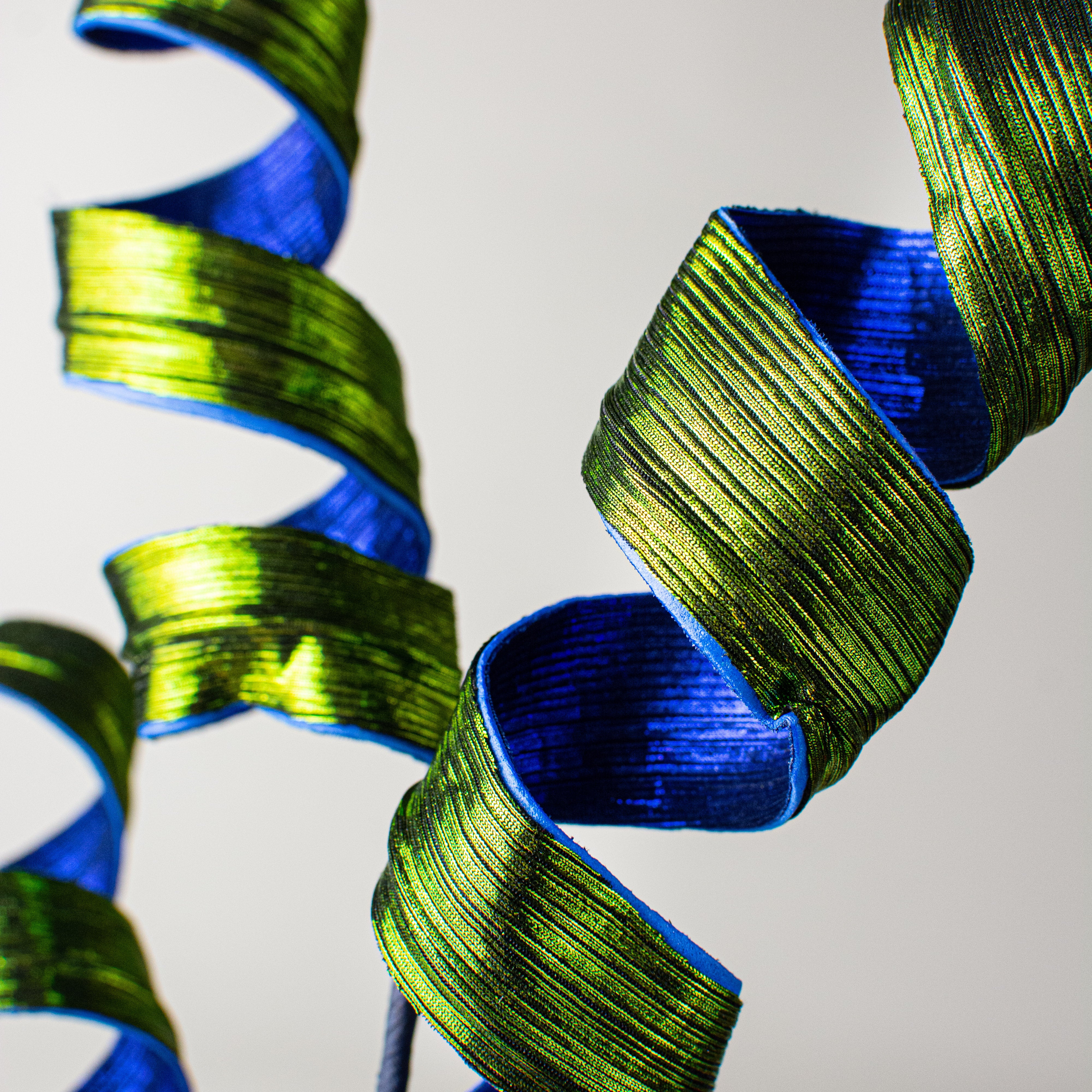 28" Metallic Curly Spray: Blue & Green Lifestyle Photo