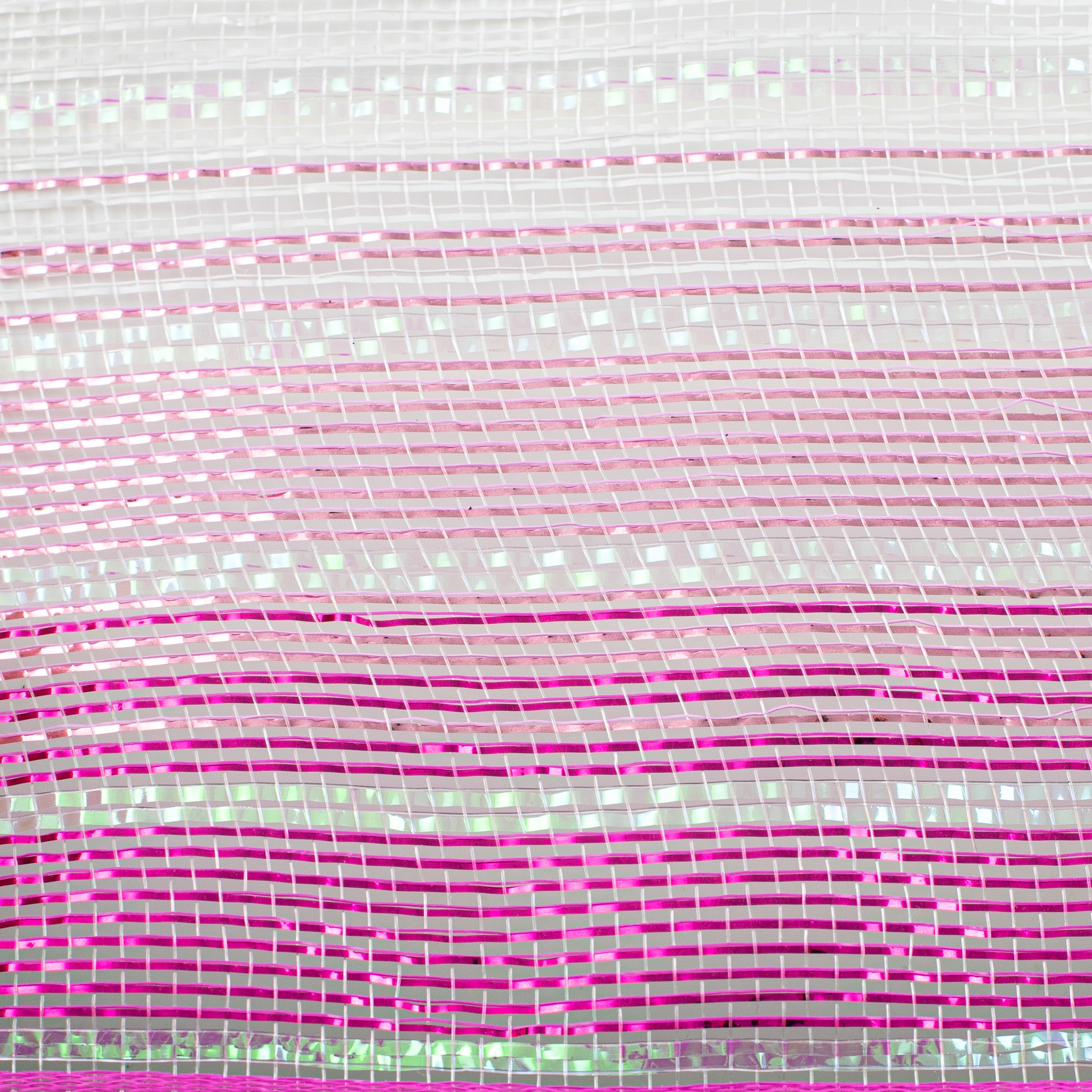 10" Metallic Foil Ombré Mesh: Hot Pink, Light Pink, White, Iridescent detail photo 3