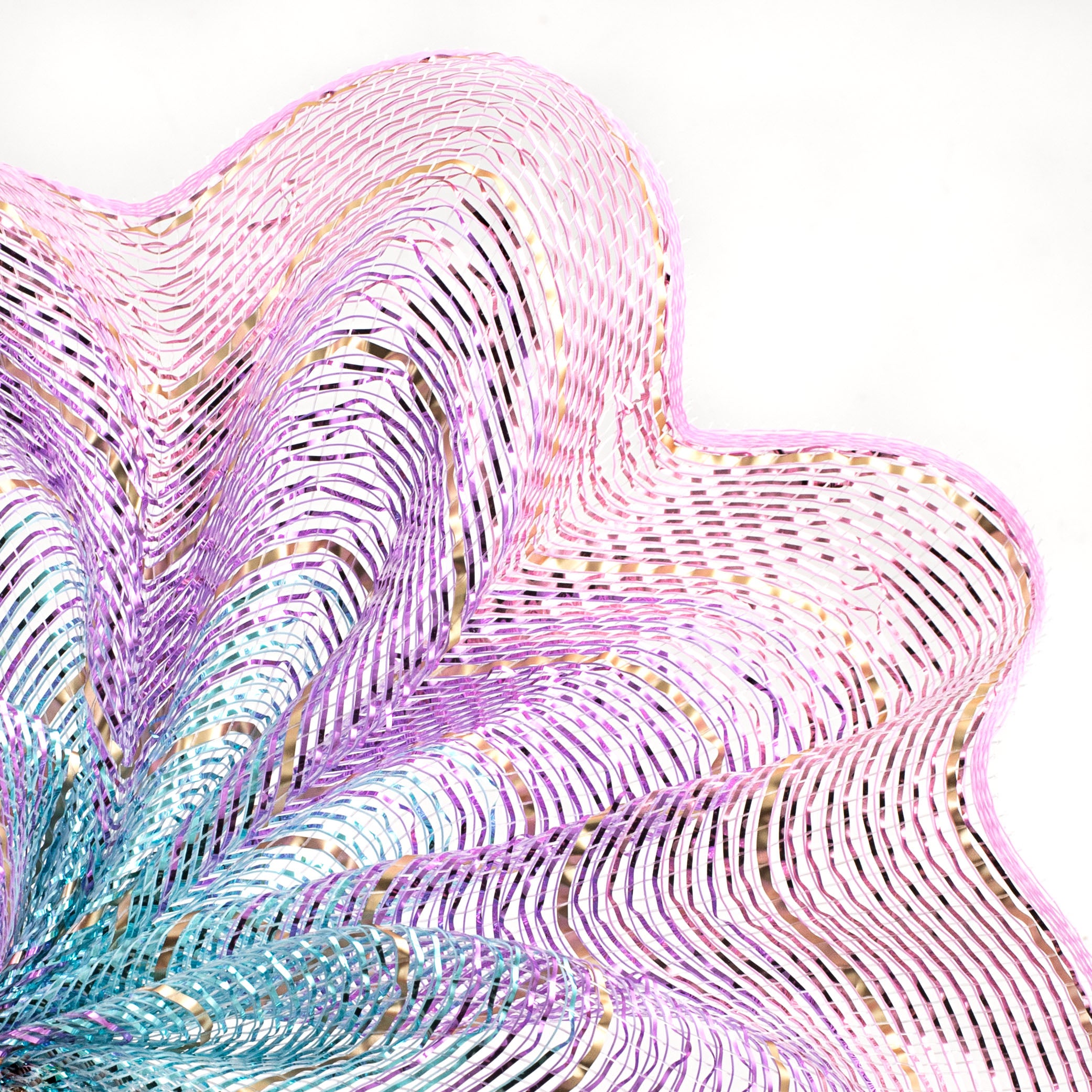 10" Metallic Foil Ombré Mesh: Light Pink, Lavender, Ice Blue, Gold Lifestyle Photo