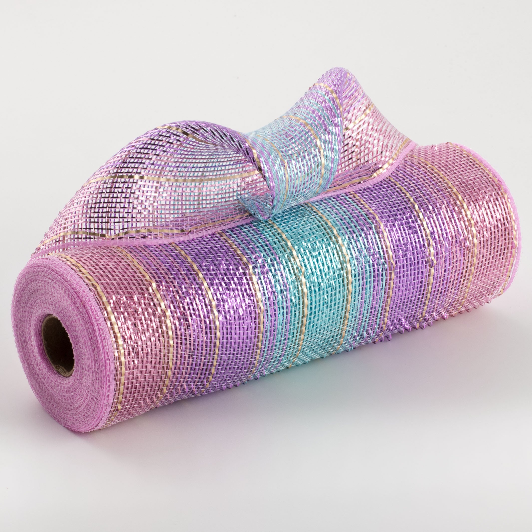 10" Metallic Foil Ombré Mesh: Light Pink, Lavender, Ice Blue, Gold Item Number: RY8606X9