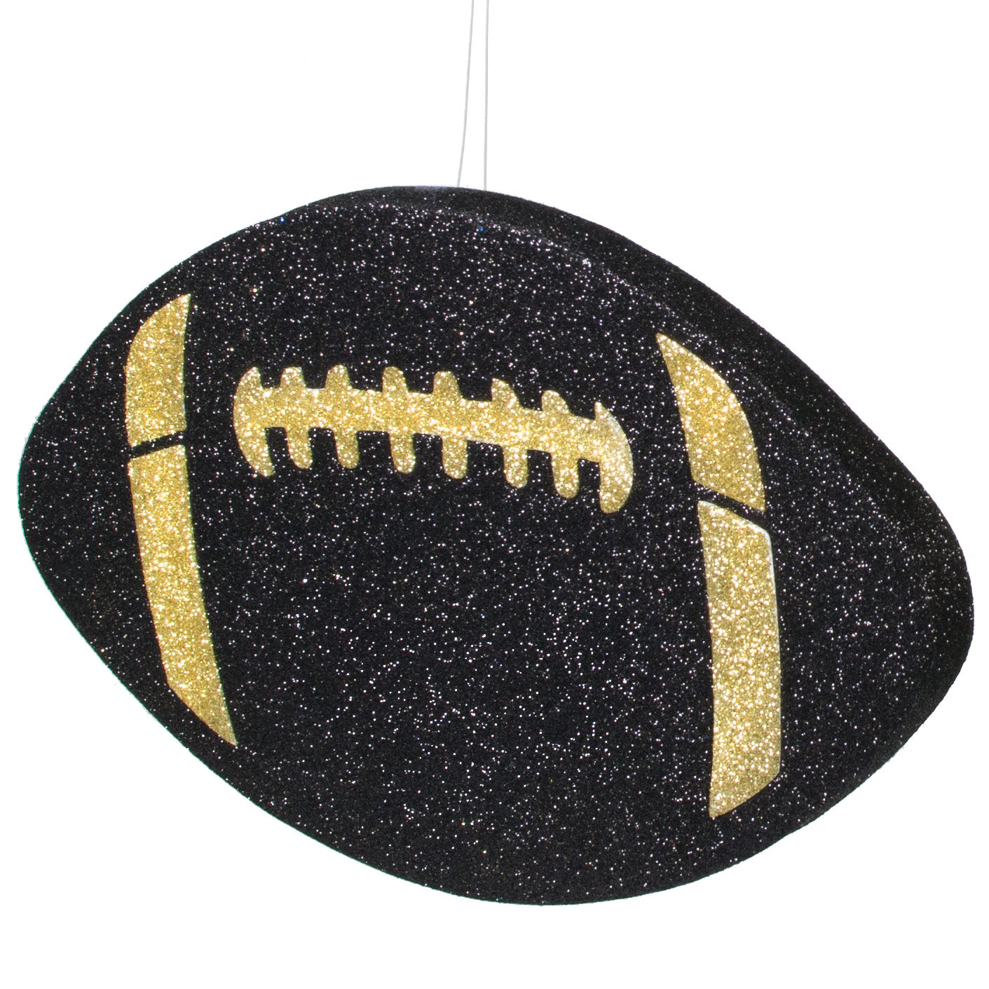 12" Metallic Glitter Football: Black & Gold detail photo 3