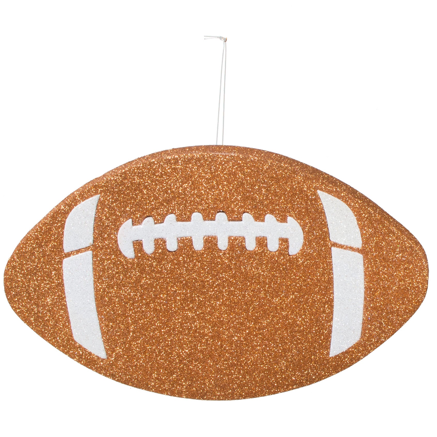 12" Metallic Glitter Football: Burnt Orange & White Item Number: MD0272F5