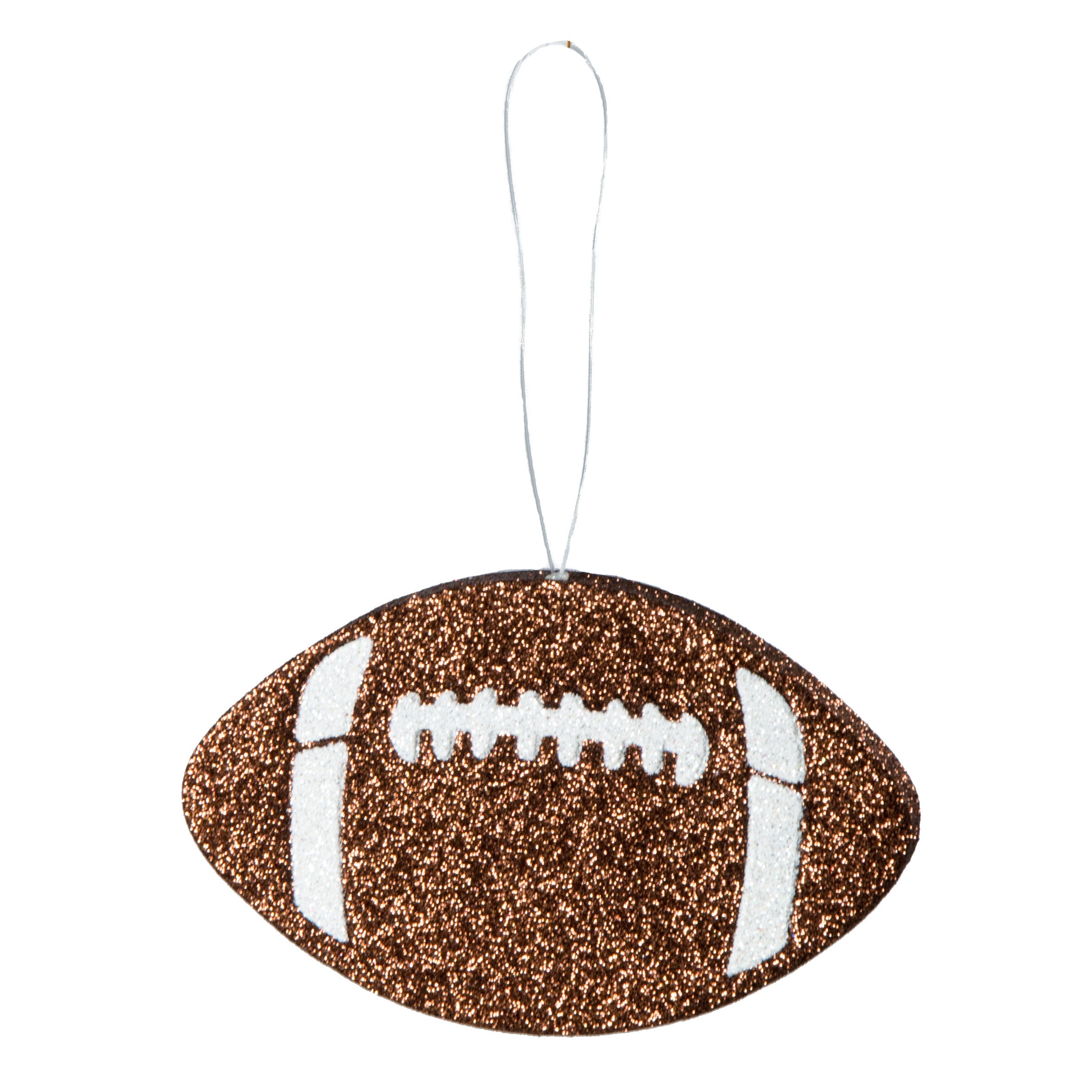 5" Metallic Glitter Football Ornament: Brown & White Item Number: MD027104